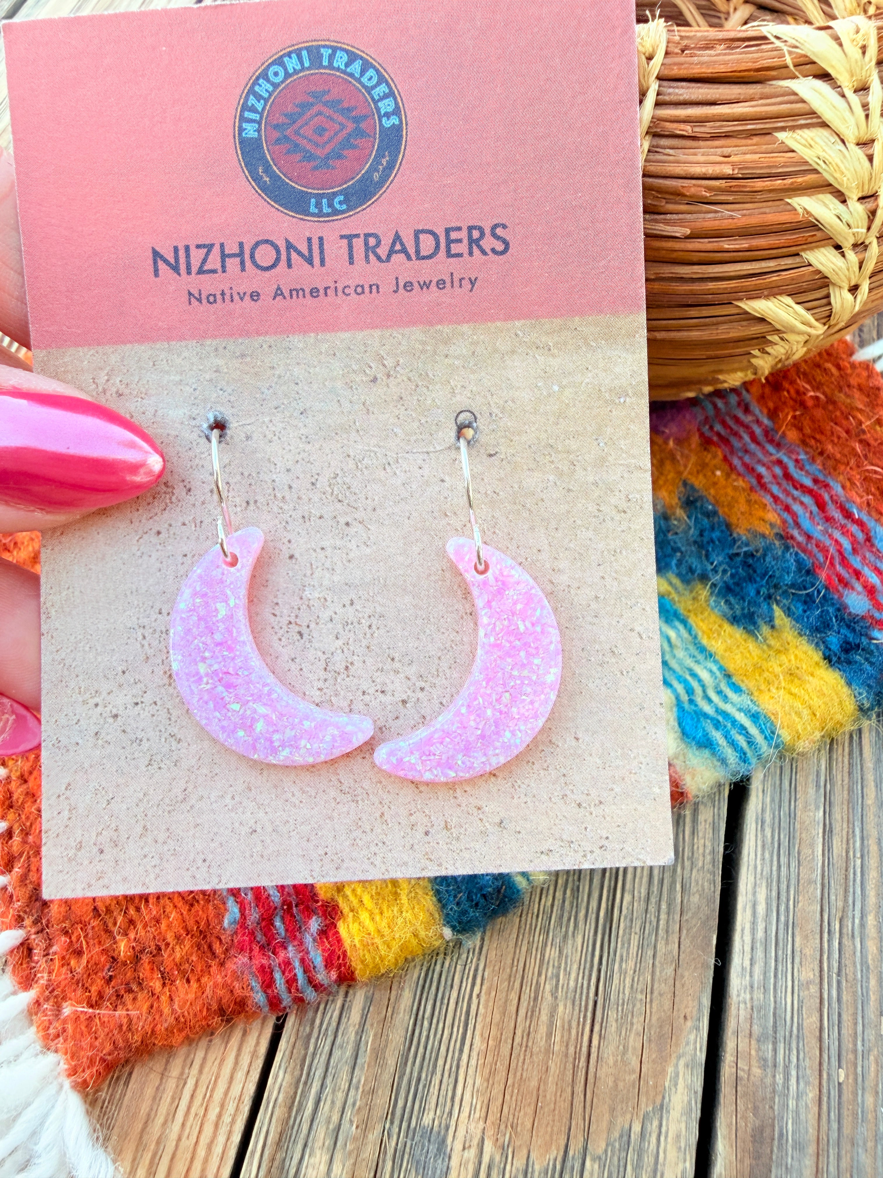 Handcrafted Sterling Silver & Opal Moon Dangle Earrings (Copy)