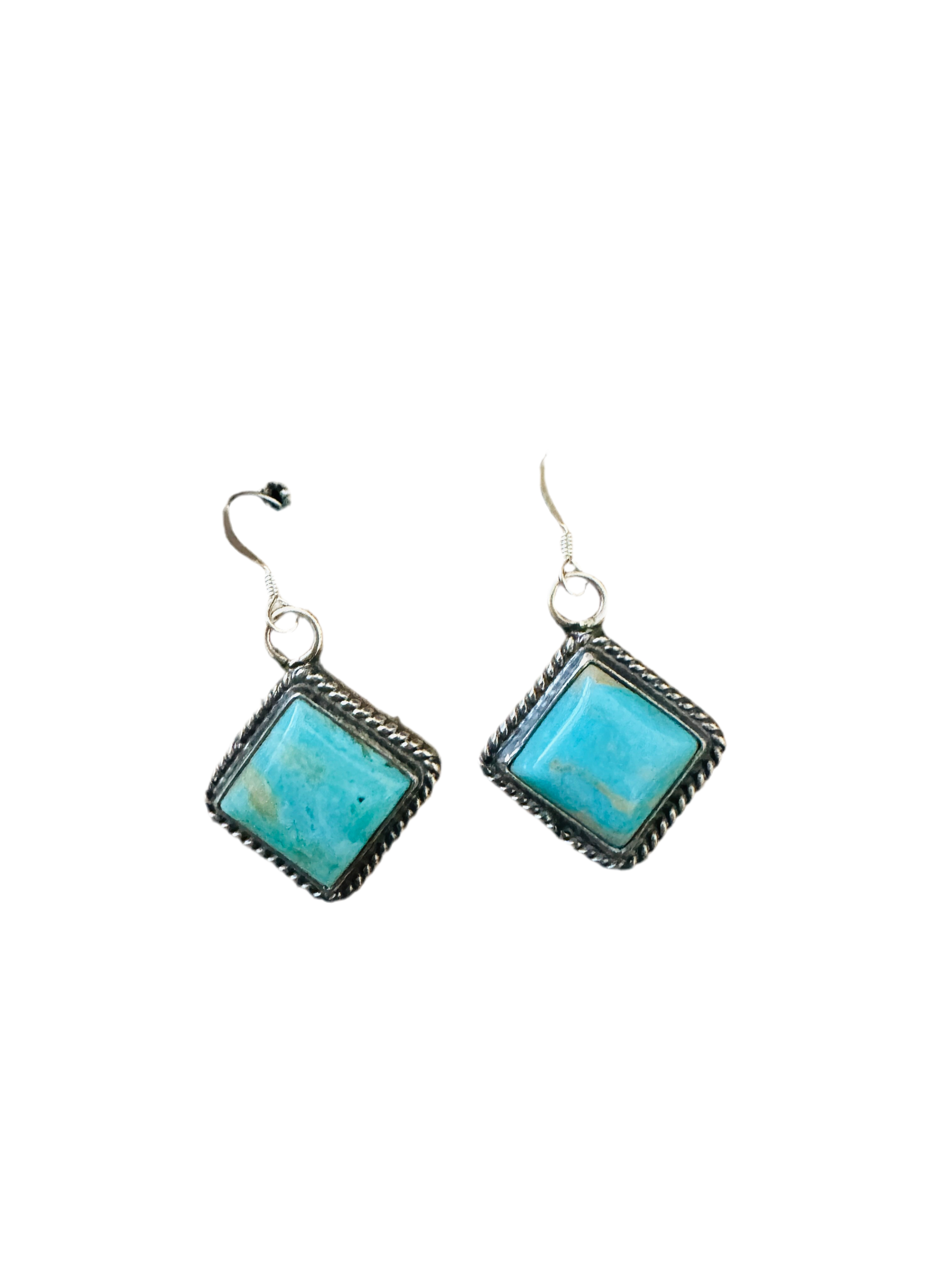Navajo Turquoise & Sterling Silver Dangle Earrings