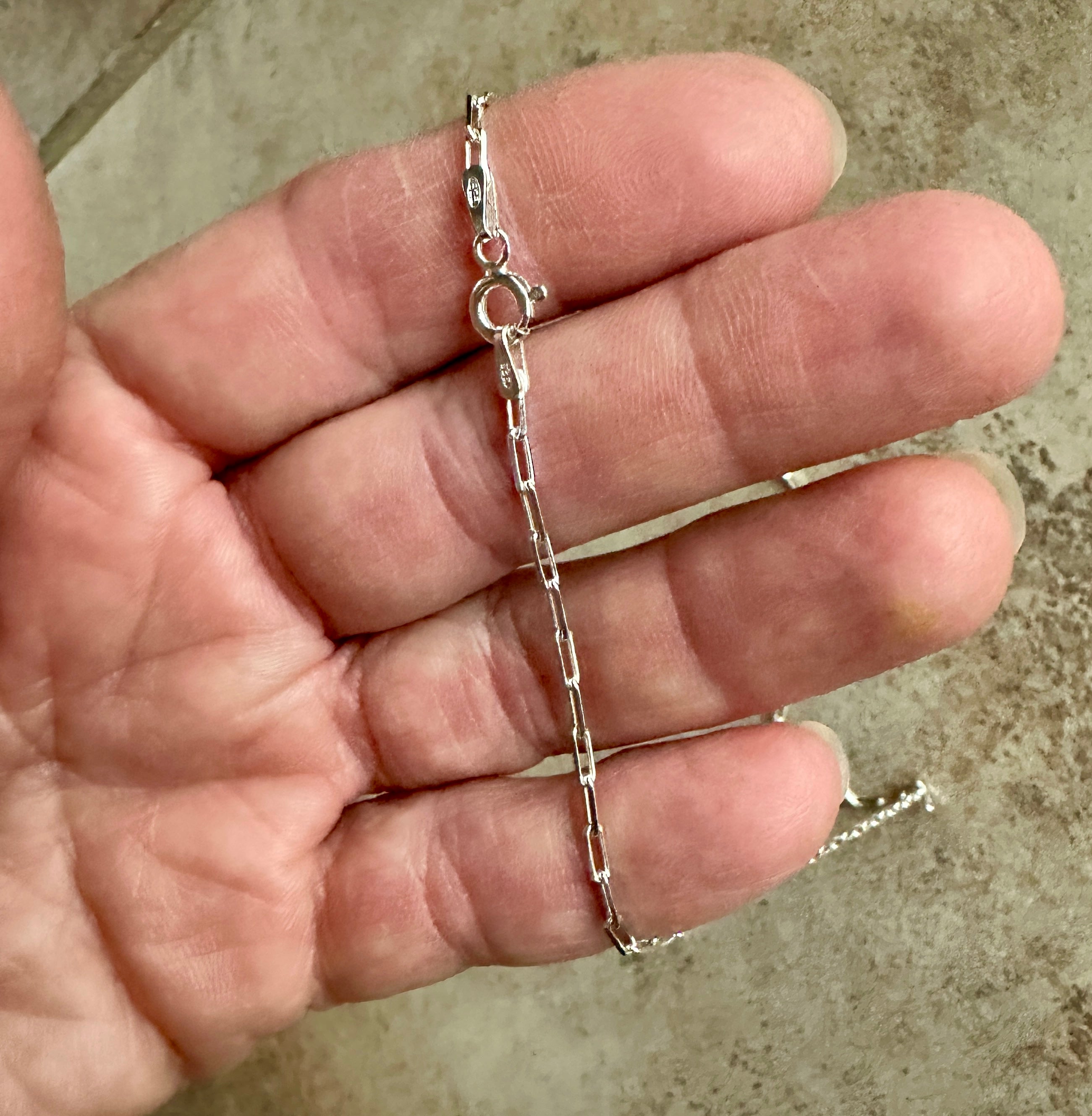 Figaro Sterling Silver Chain Necklace