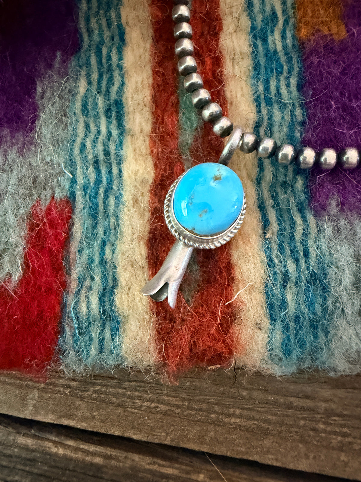 Handcrafted Sterling Silver & Turquoise Blossom Pendant