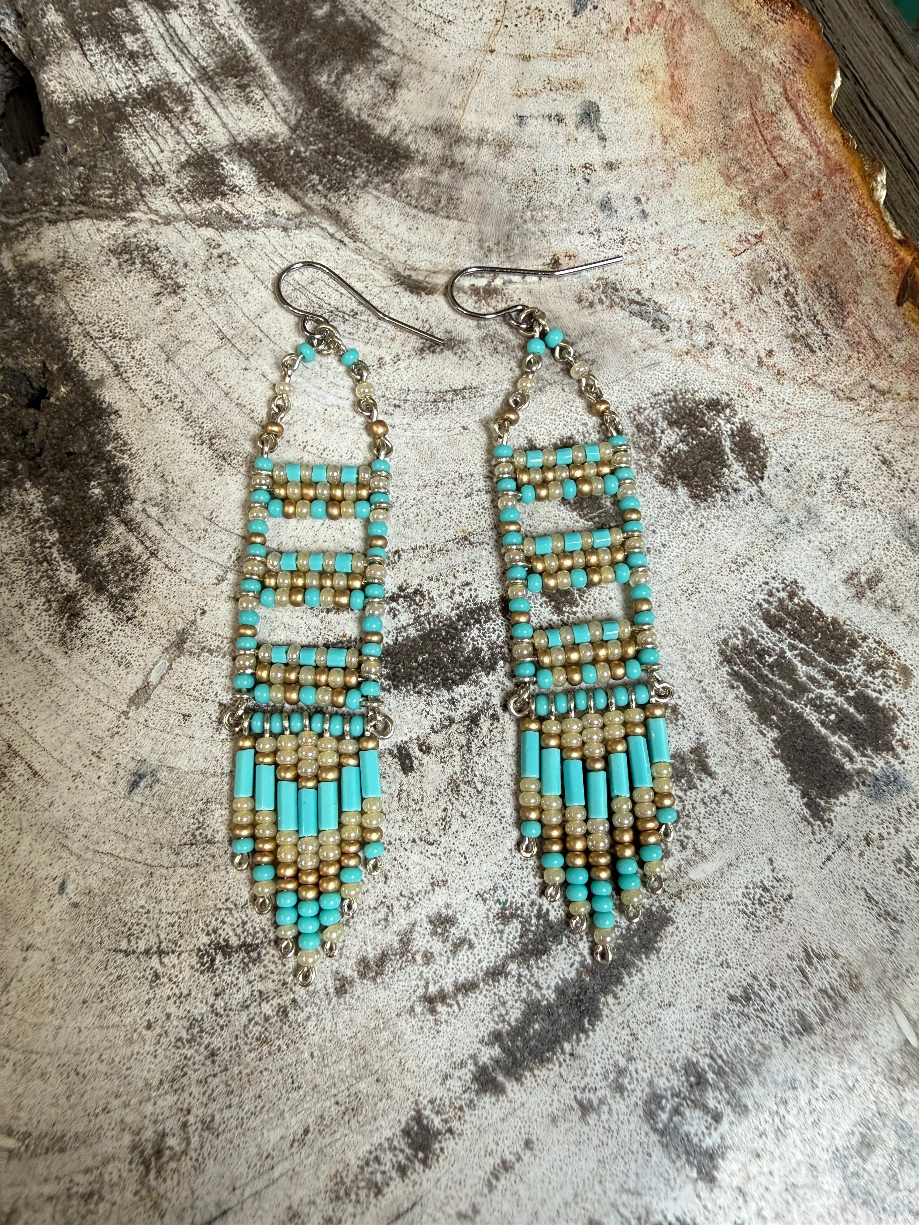 “The Golden Collection” Canyon Breeze Handmade Multi Color Beaded Earrings