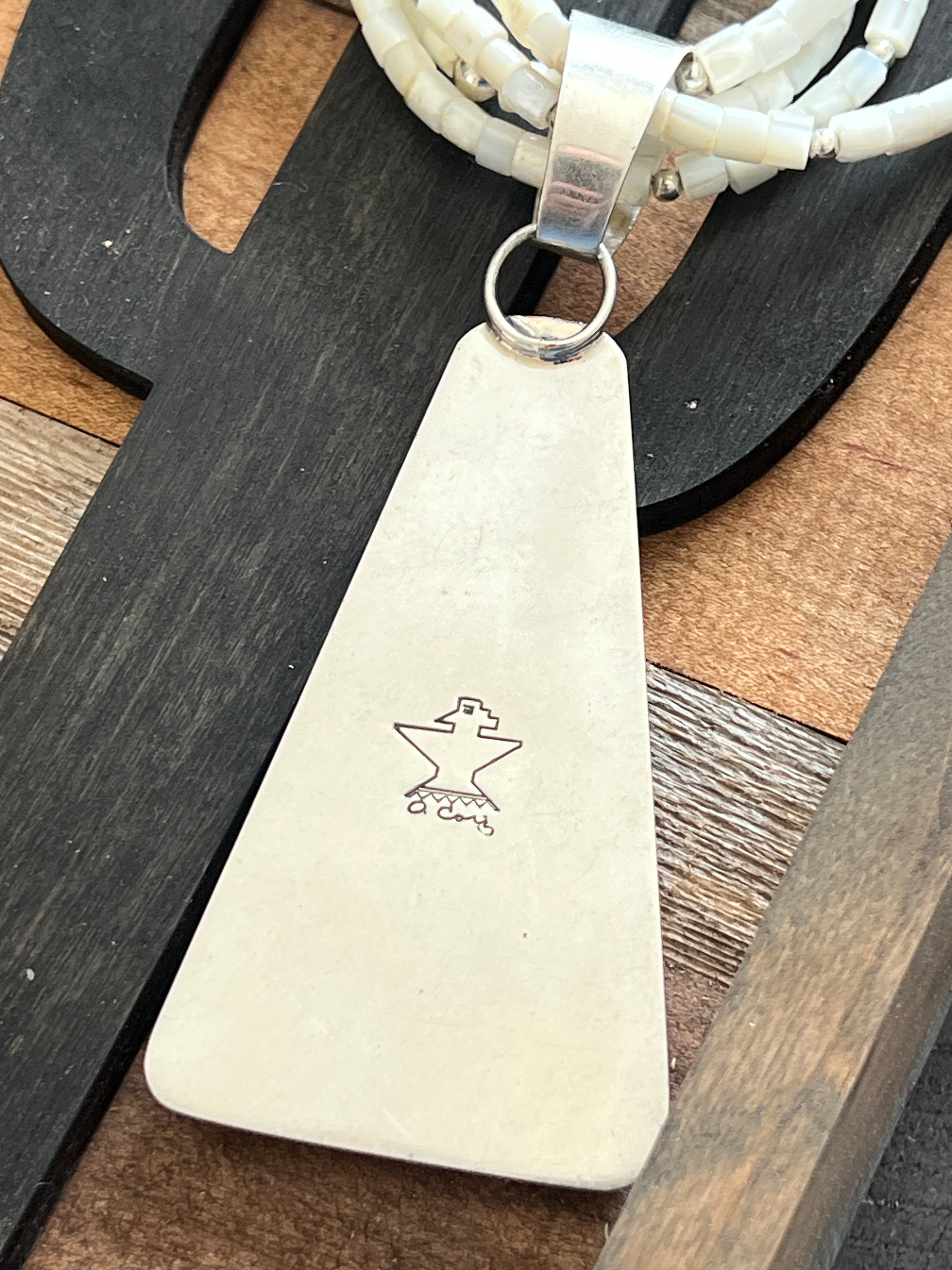 Daniel Coriz Mother Of Pearl Beaded Inlay Necklace