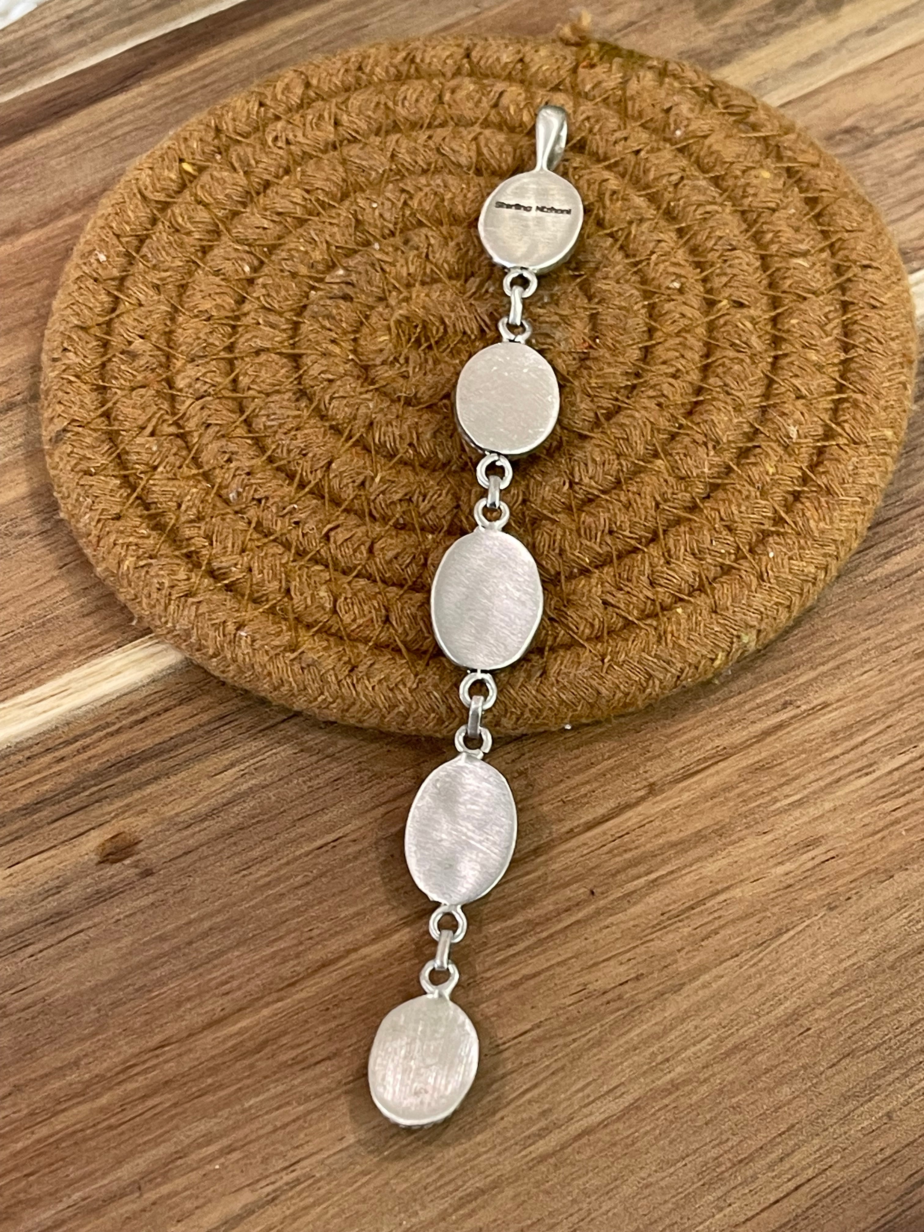 Handmade Sterling Silver & Sonoran Mountain 5 Stone Turquoise Pendant