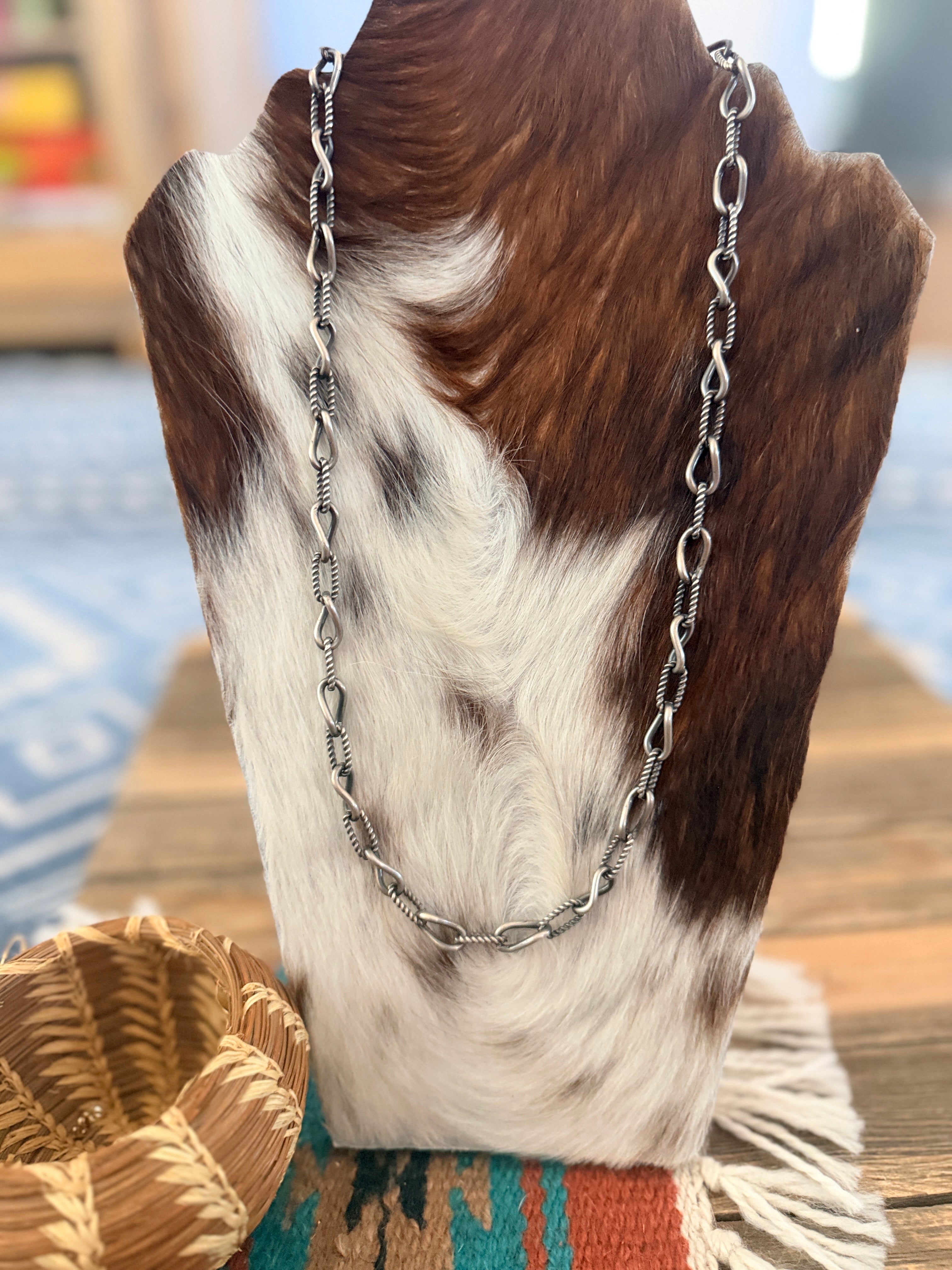 Handcrafted 24” Sterling Silver Chain Necklace