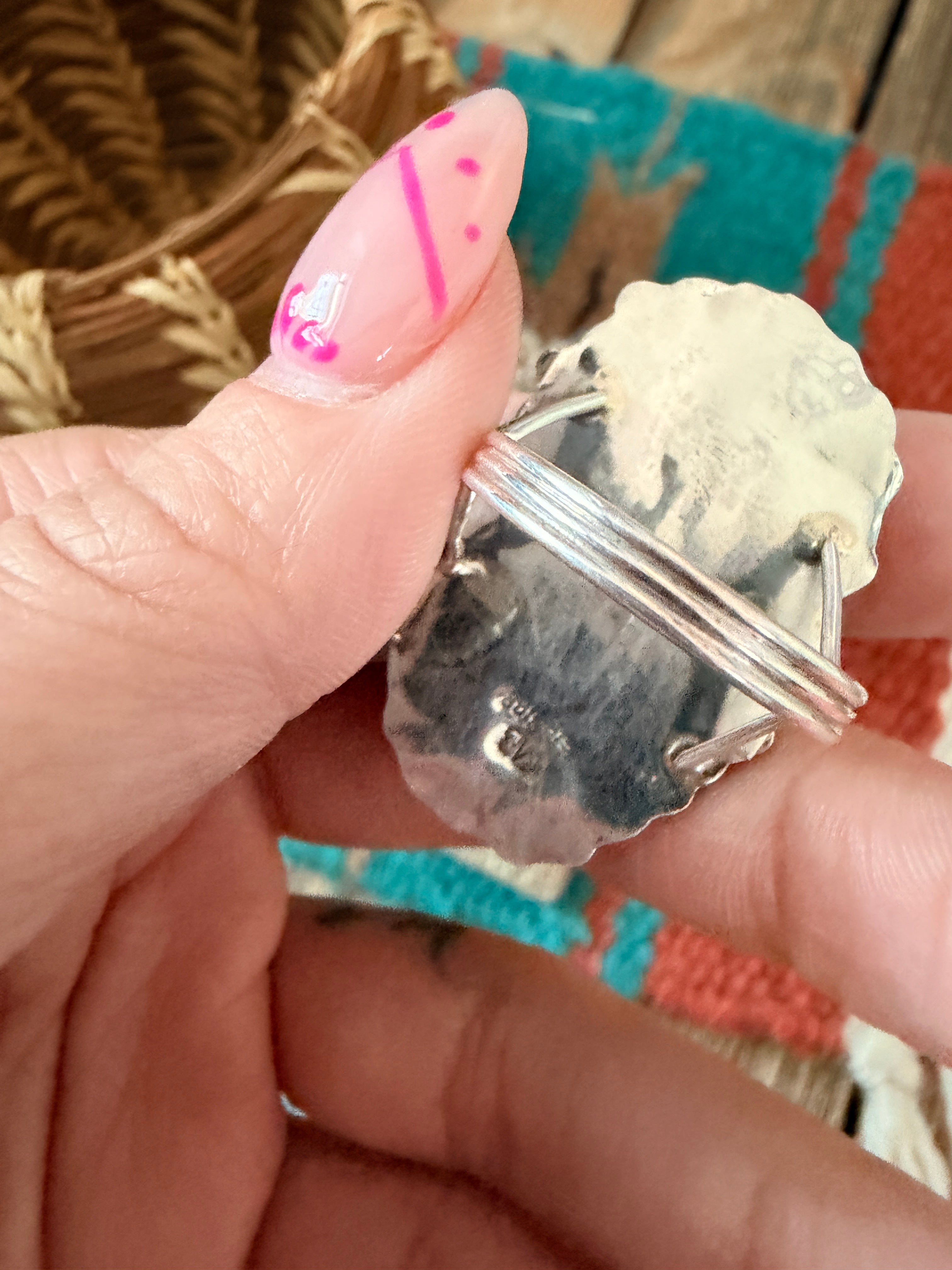 Handcrafted Turquoise & Sterling Silver Cluster Ring