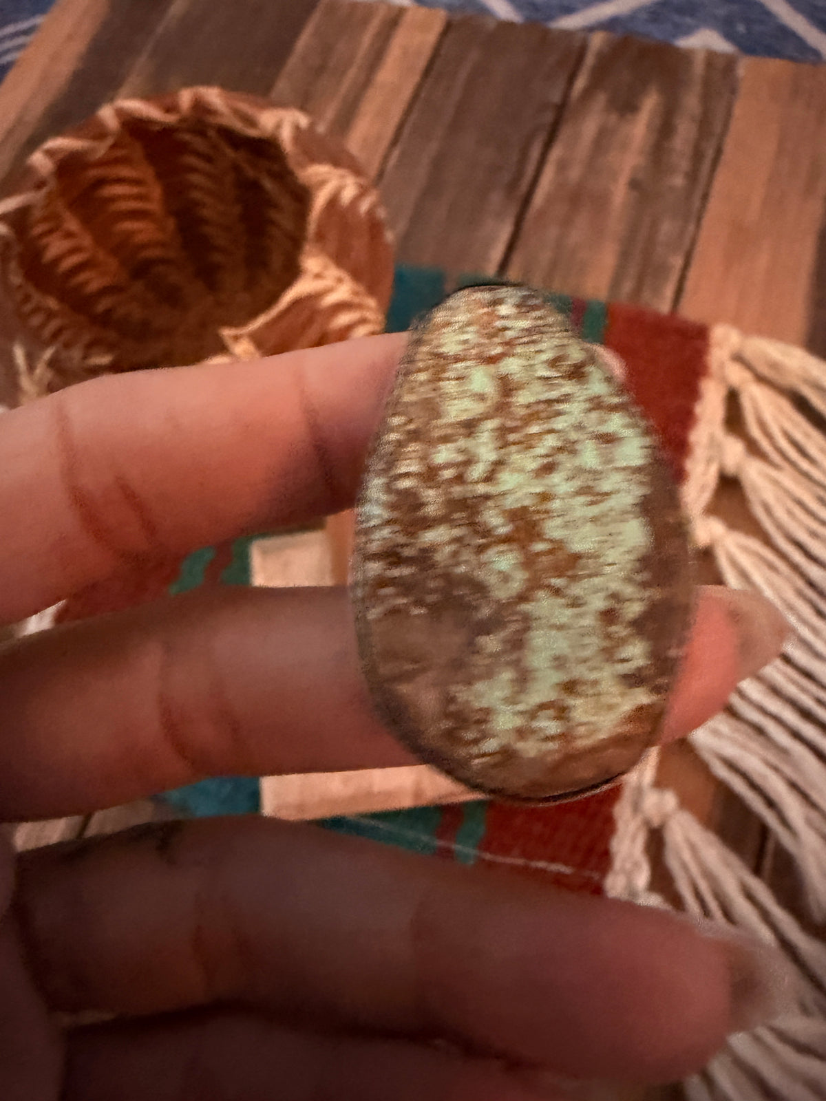 Handcrafted Number 8 Turquoise & Sterling Silver Adjustable Ring by Leslie Nez