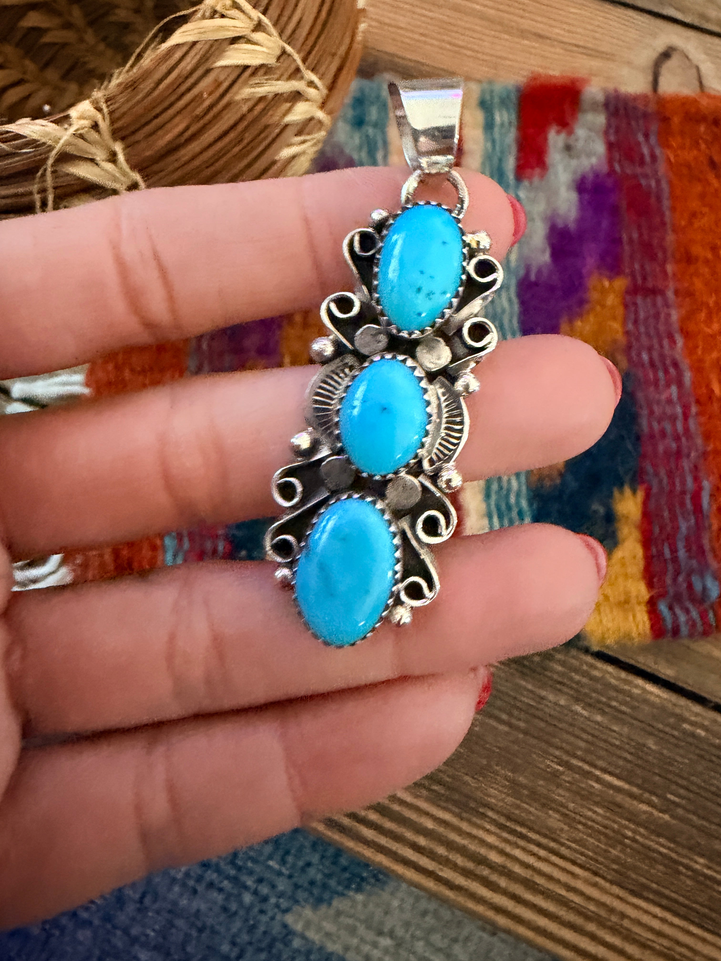 Handcrafted Turquoise and Sterling Silver Pendant
