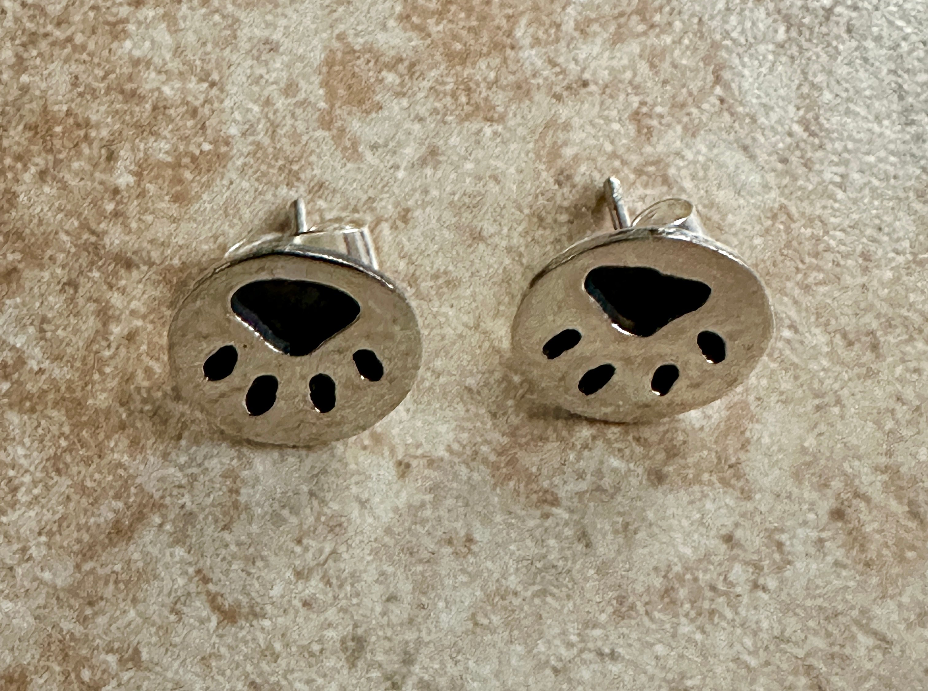 Micro Paw Print Earrings on Post