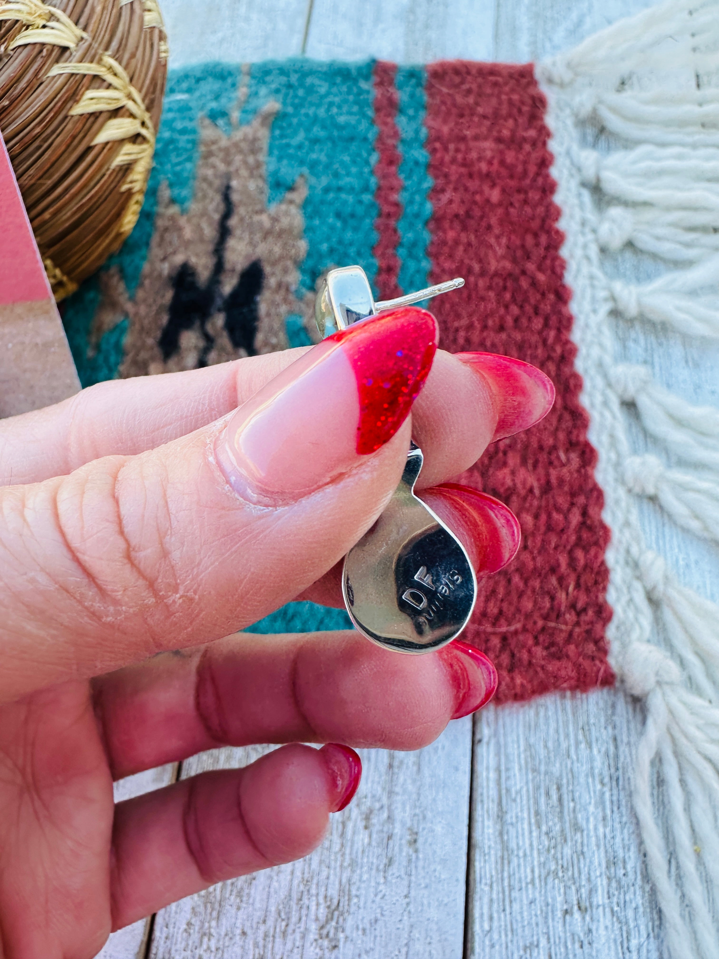 Handcrafted Turquoise & Sterling Silver Dangle Earrings