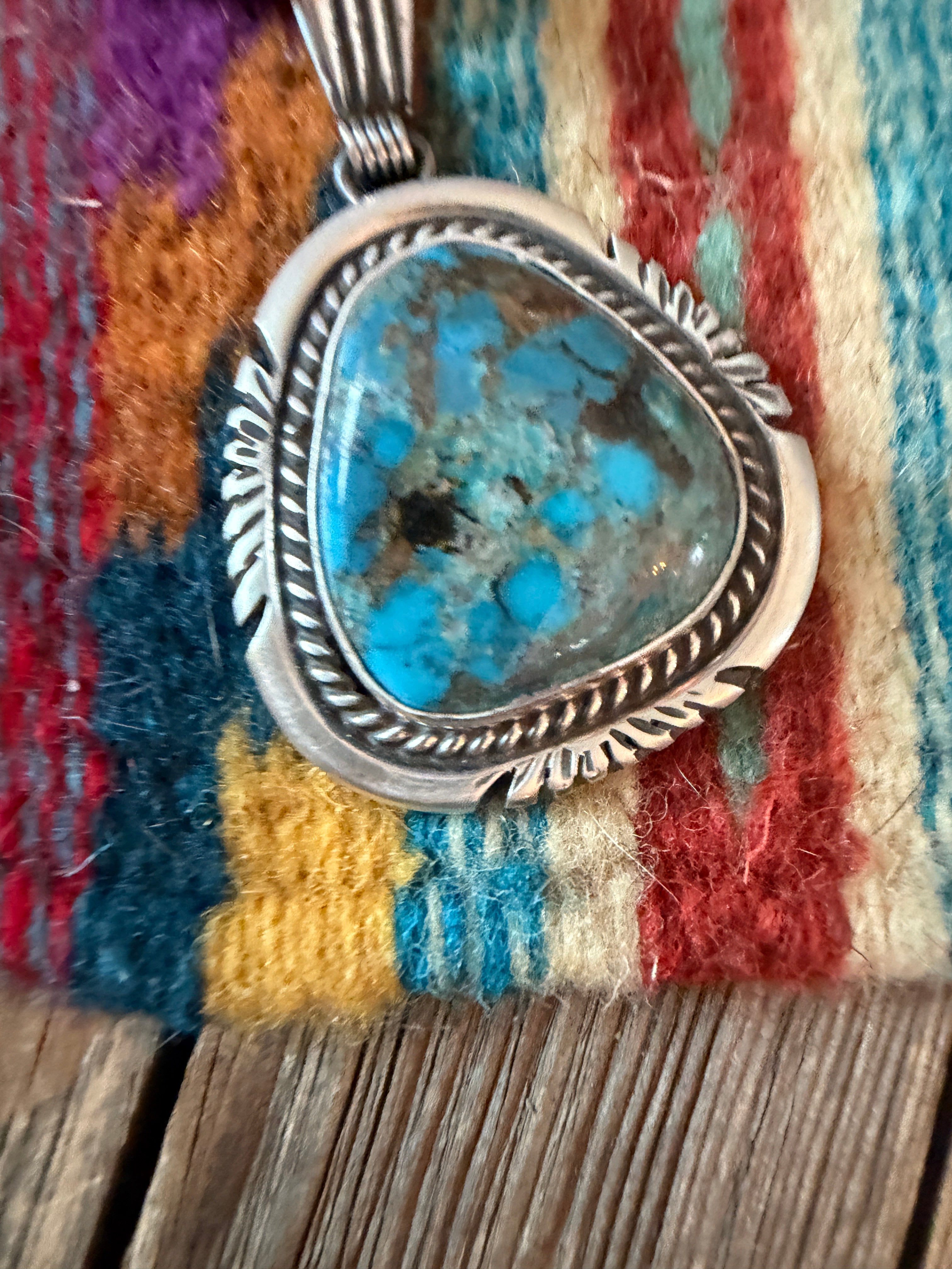 Handcrafted Sterling Silver & Turquoise Pendant by Jon McCray