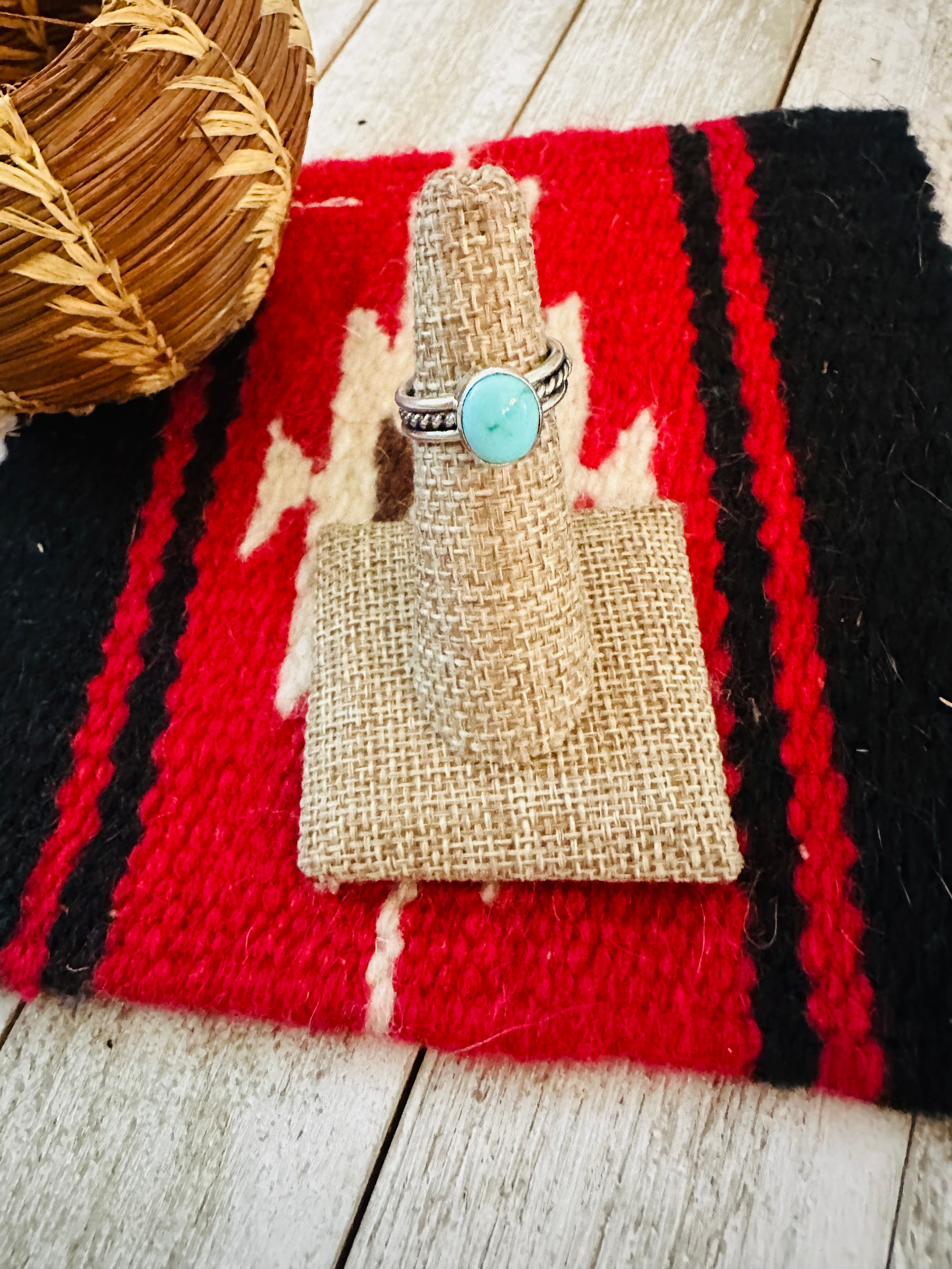 Navajo Turquoise & Sterling Silver Ring Size 5