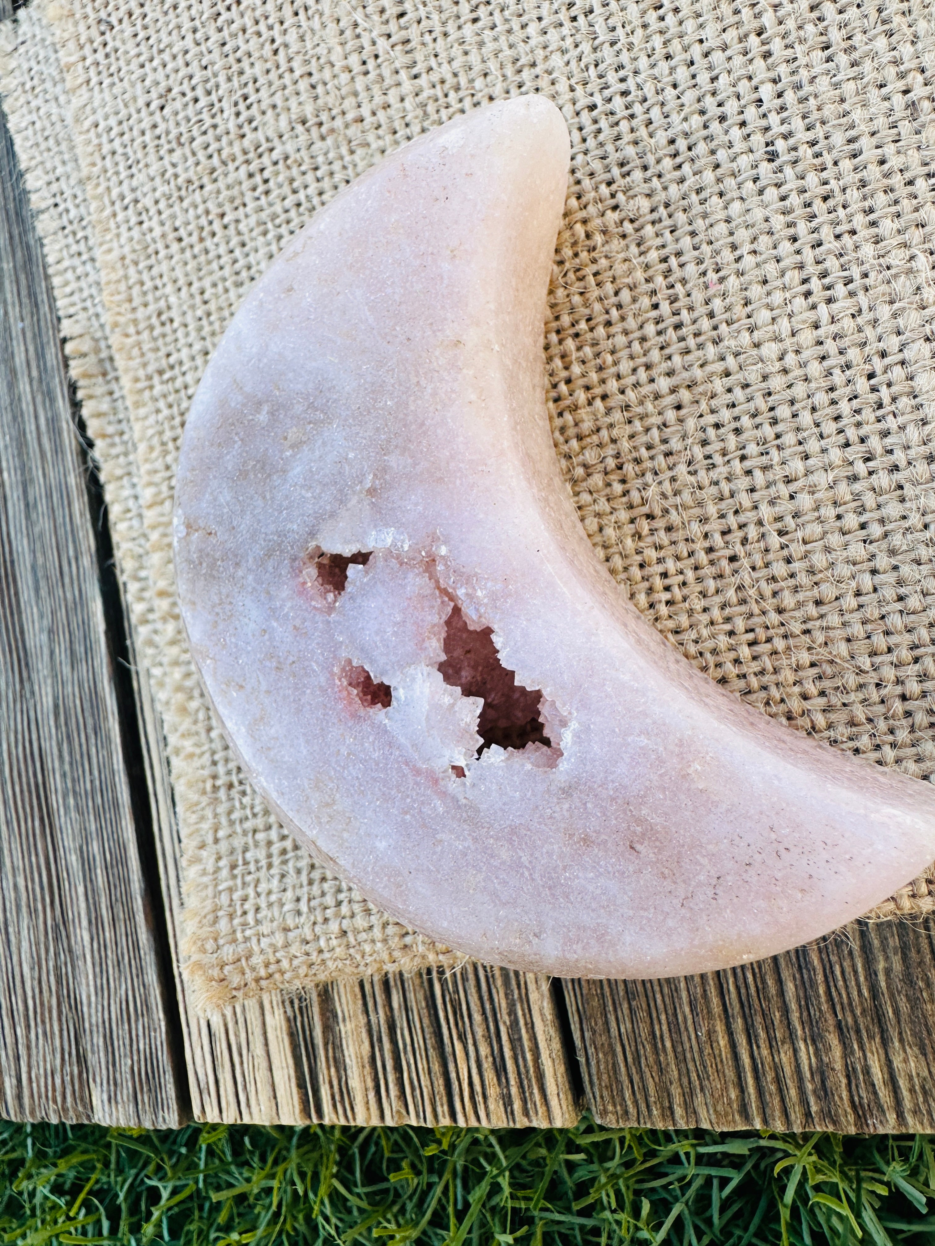 ✨ Nizhoni Crystals ✨ Pink Amethyst Crescent Moon