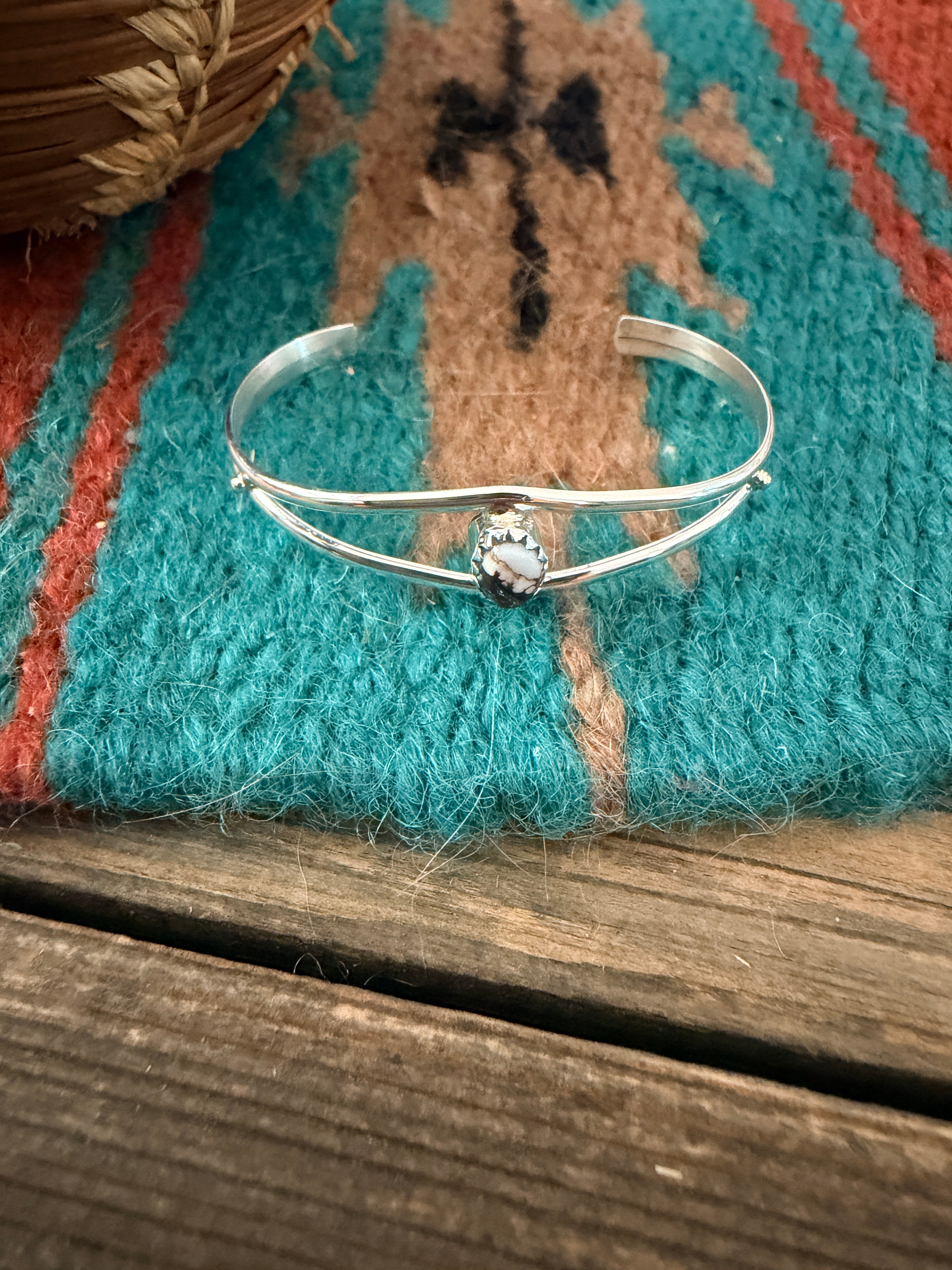 Handcrafted Wild Horse & Sterling Silver Baby Cuff Bracelet