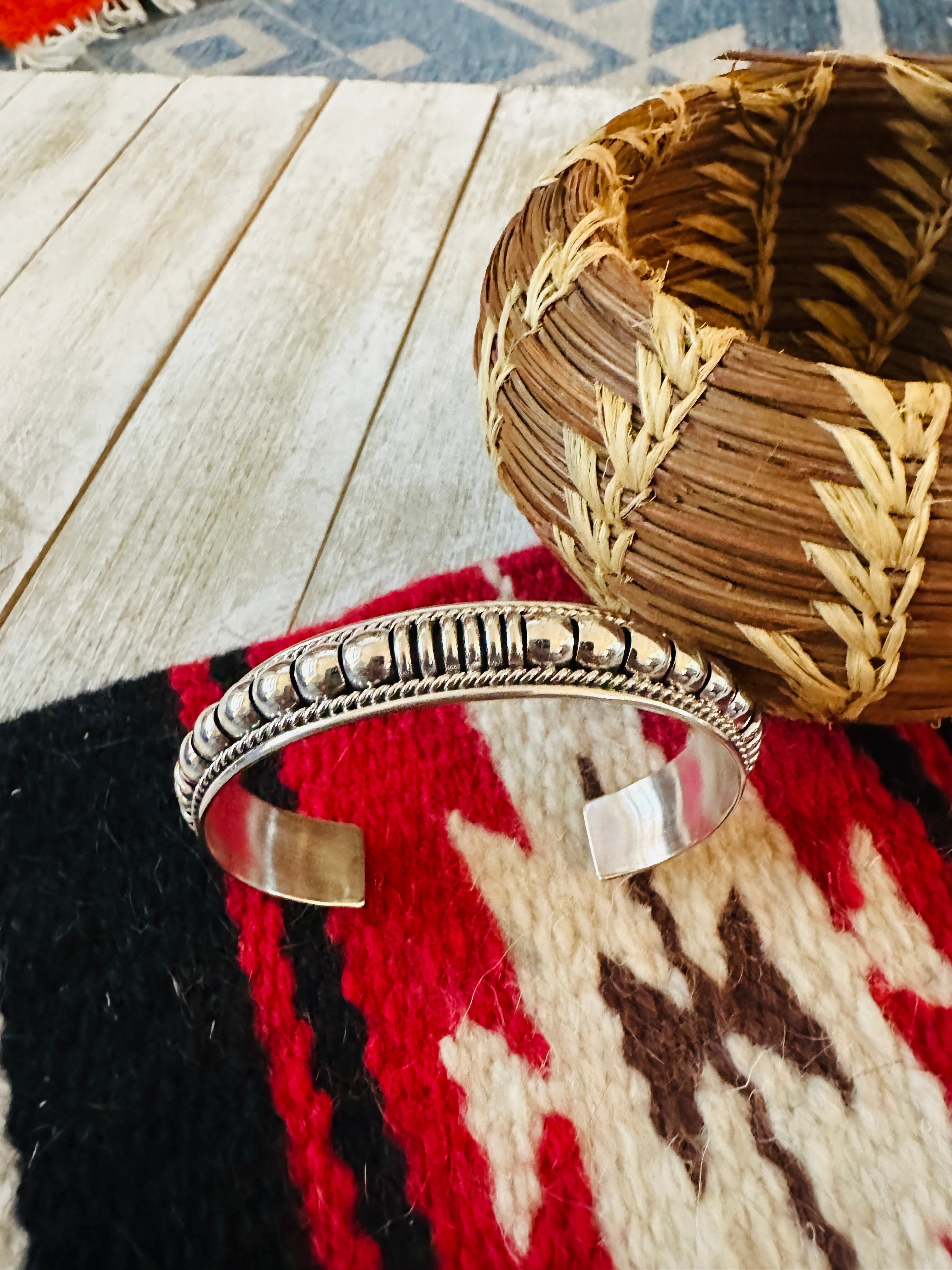 Handcrafted Rolled Sterling Silver Cuff Bracelet