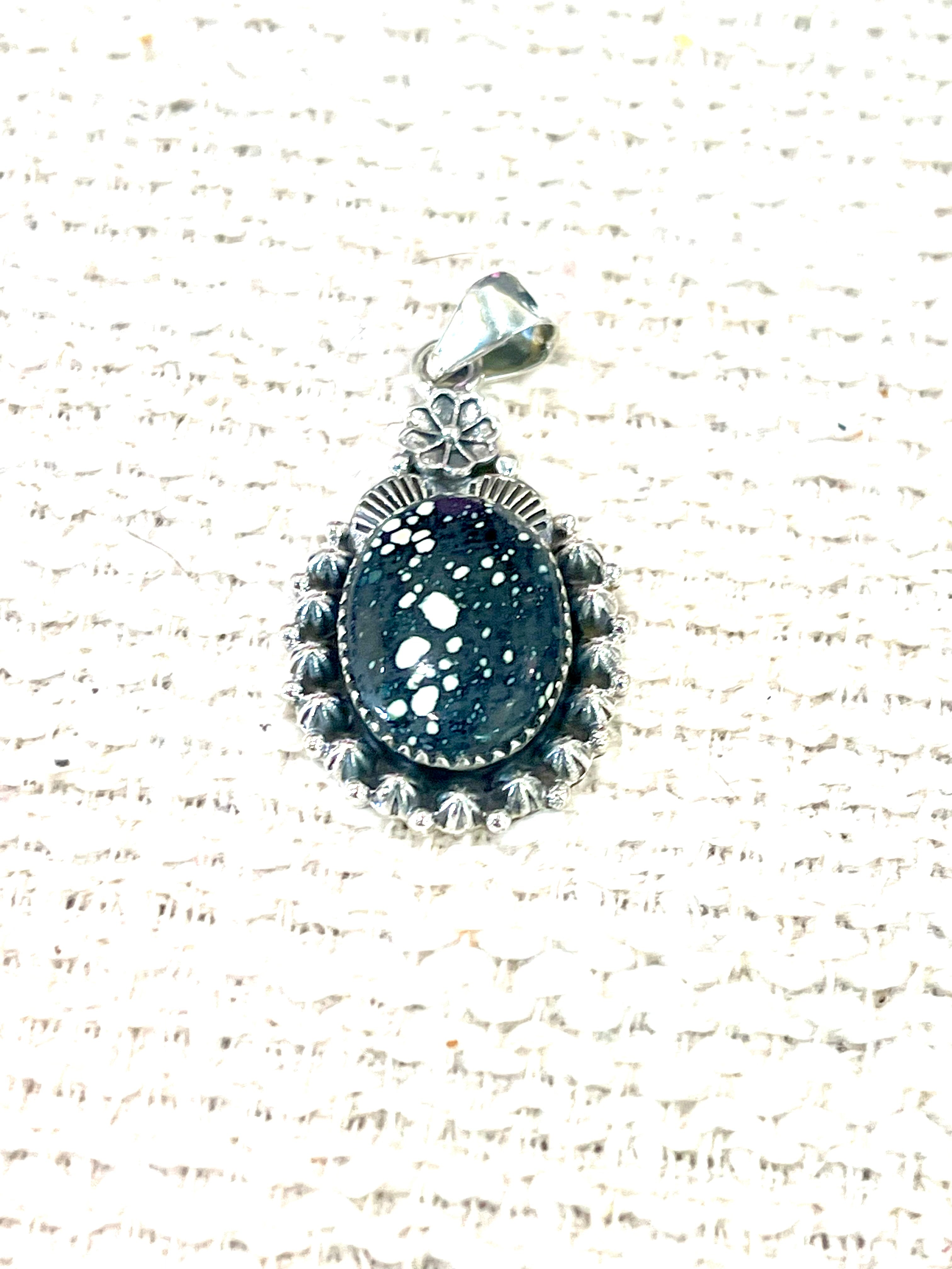 Beautiful Handmade Sterling Silver & New Lander Turquoise Pendant