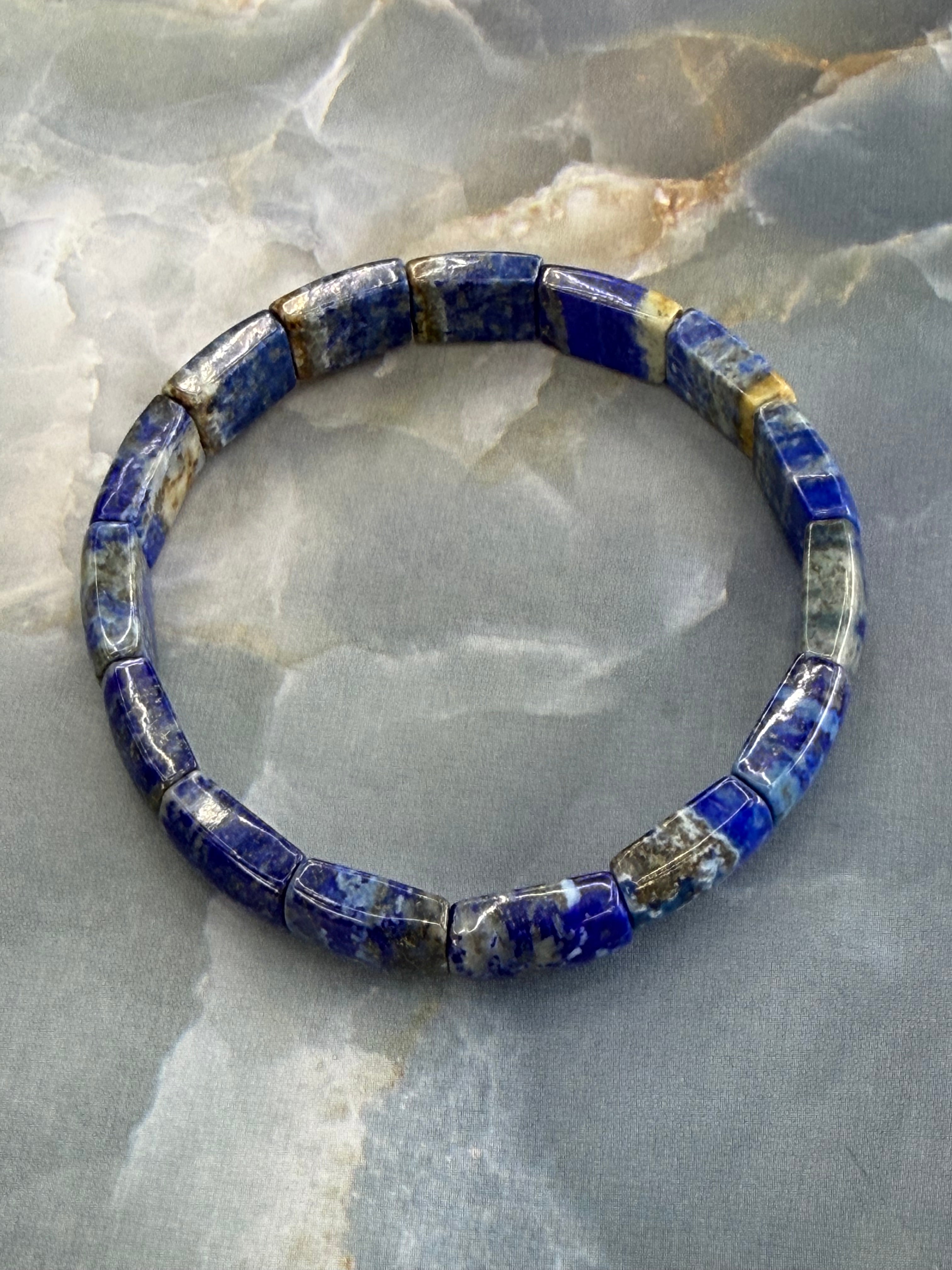 Lapis Beaded Stretch Bracelet