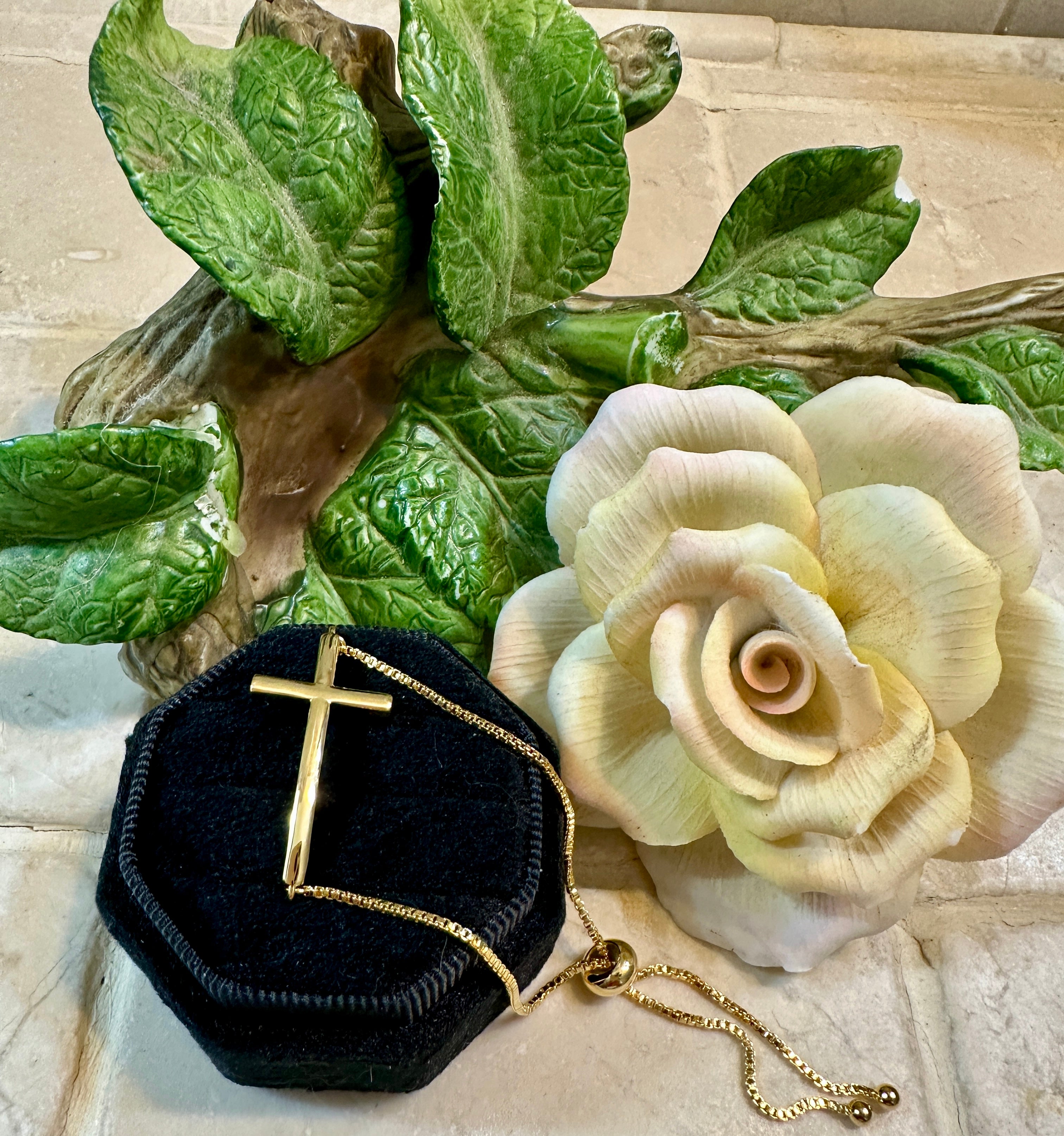 Polished Cross Bolo Bracelet- Gold