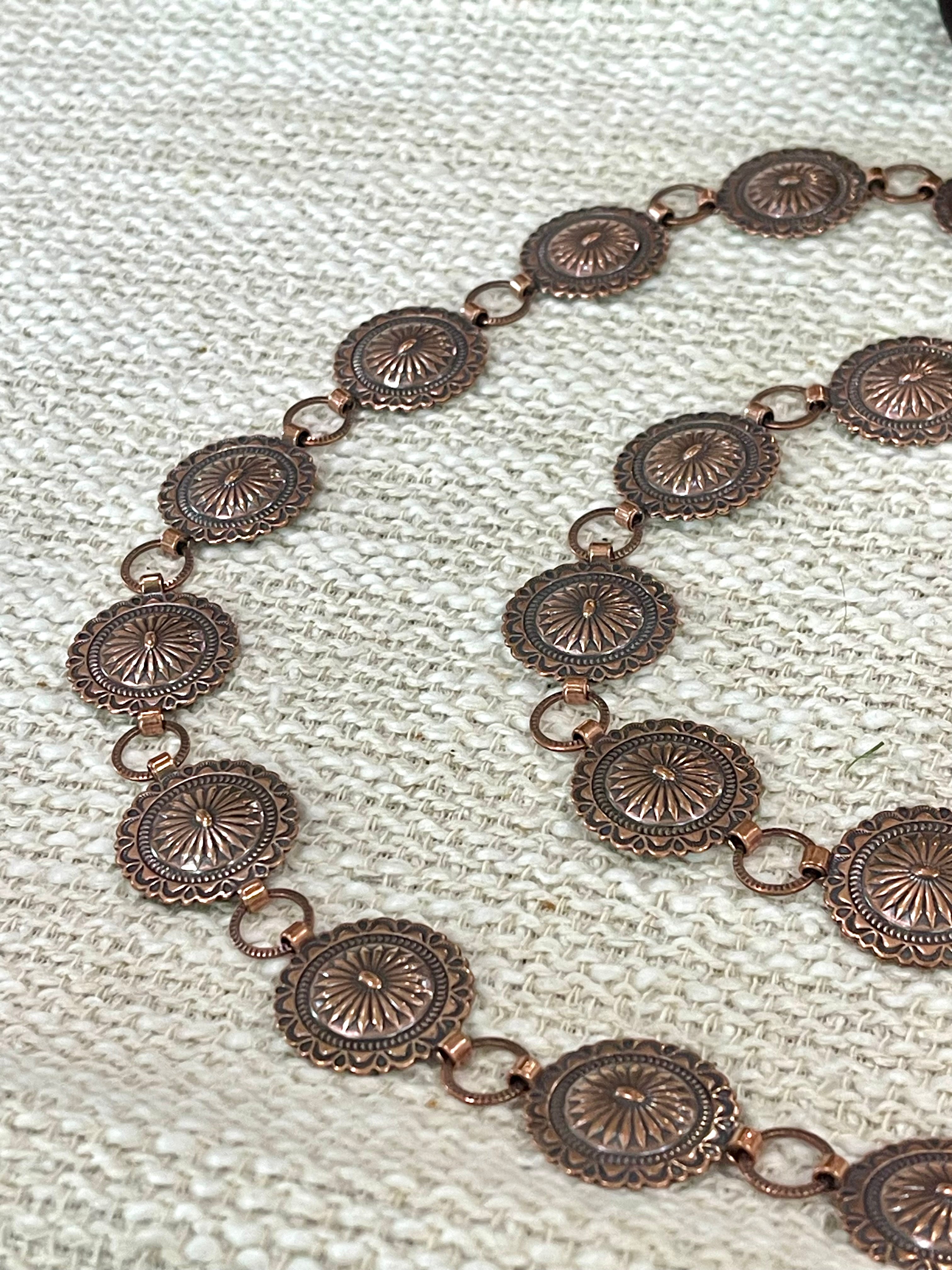 Handmade Copper Concho Belt