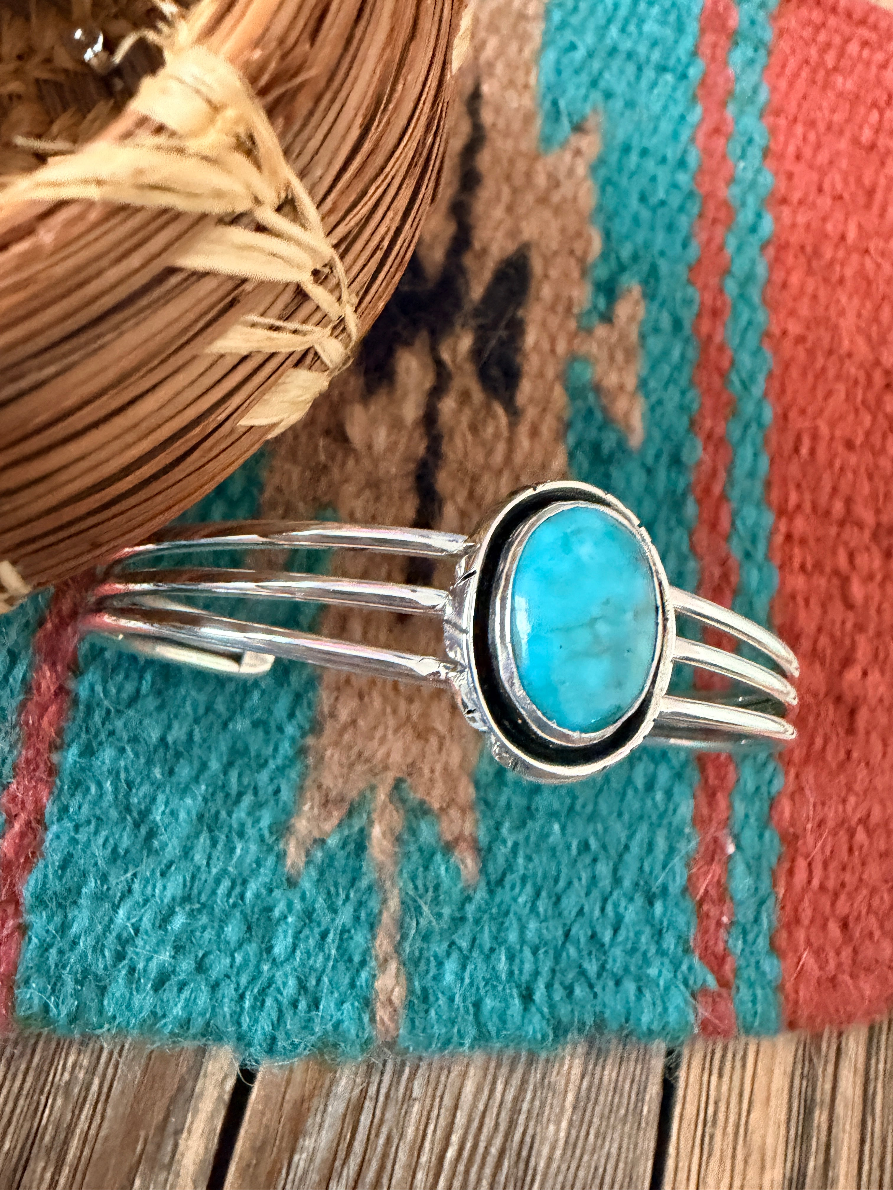 Handcrafted Sterling Silver & Turquoise Cuff Bracelet