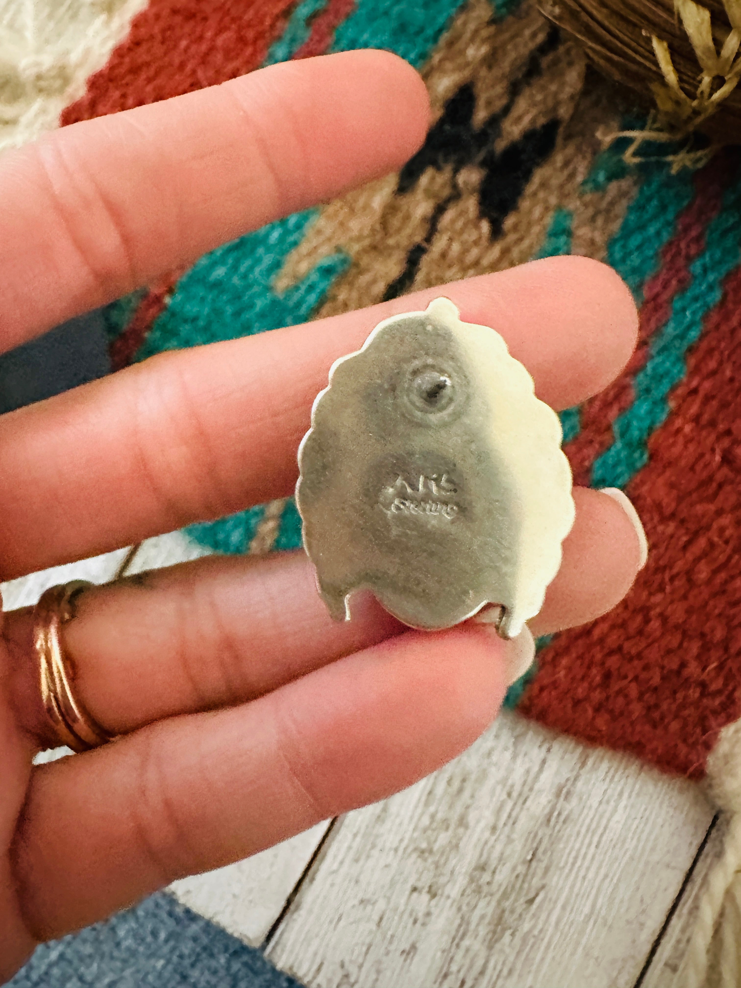 Navajo Pink Mojave & Sterling Silver Leaf Post Earrings