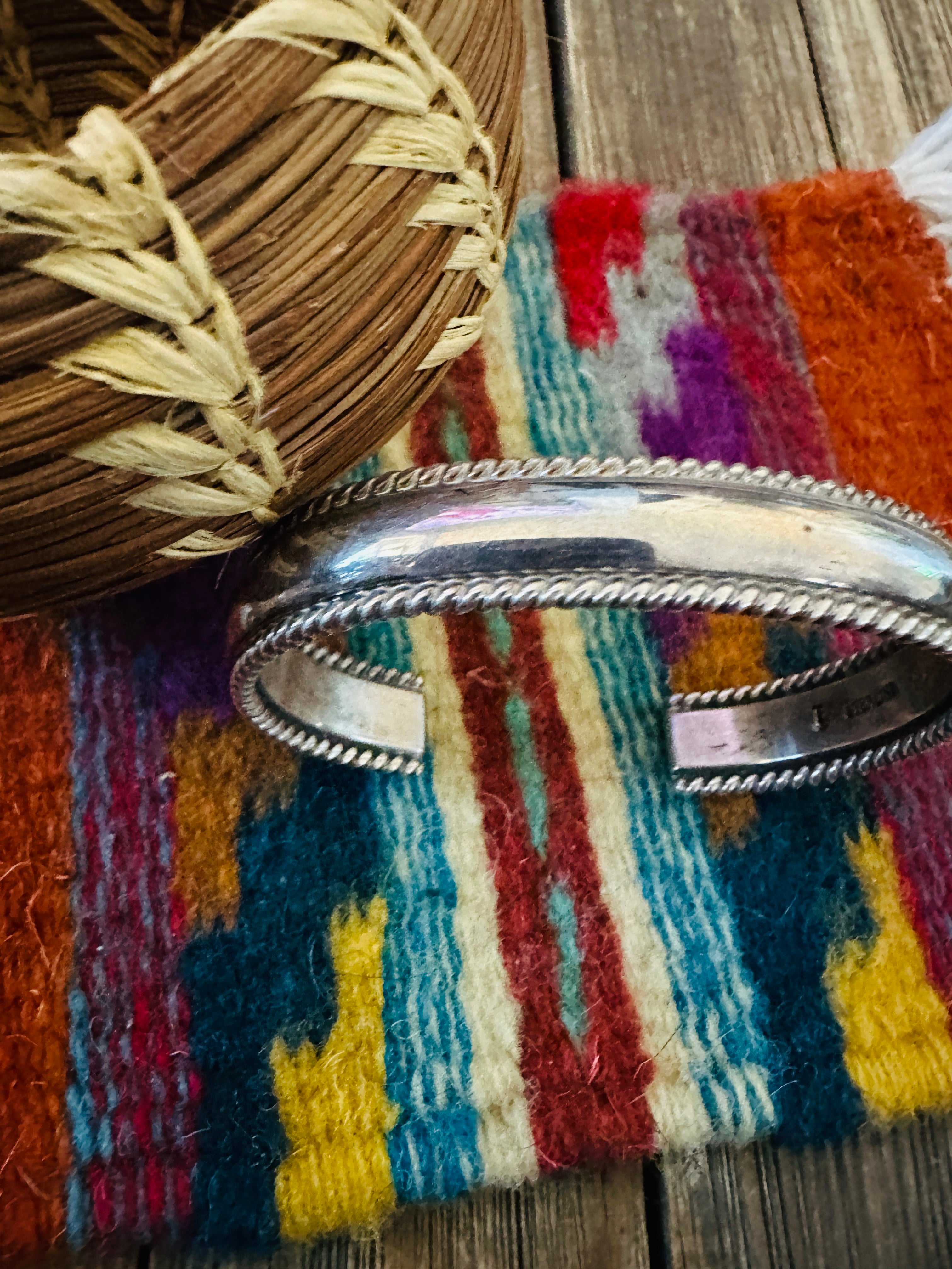 Handcrafted Old Pawn Sterling Silver Cuff Bracelet