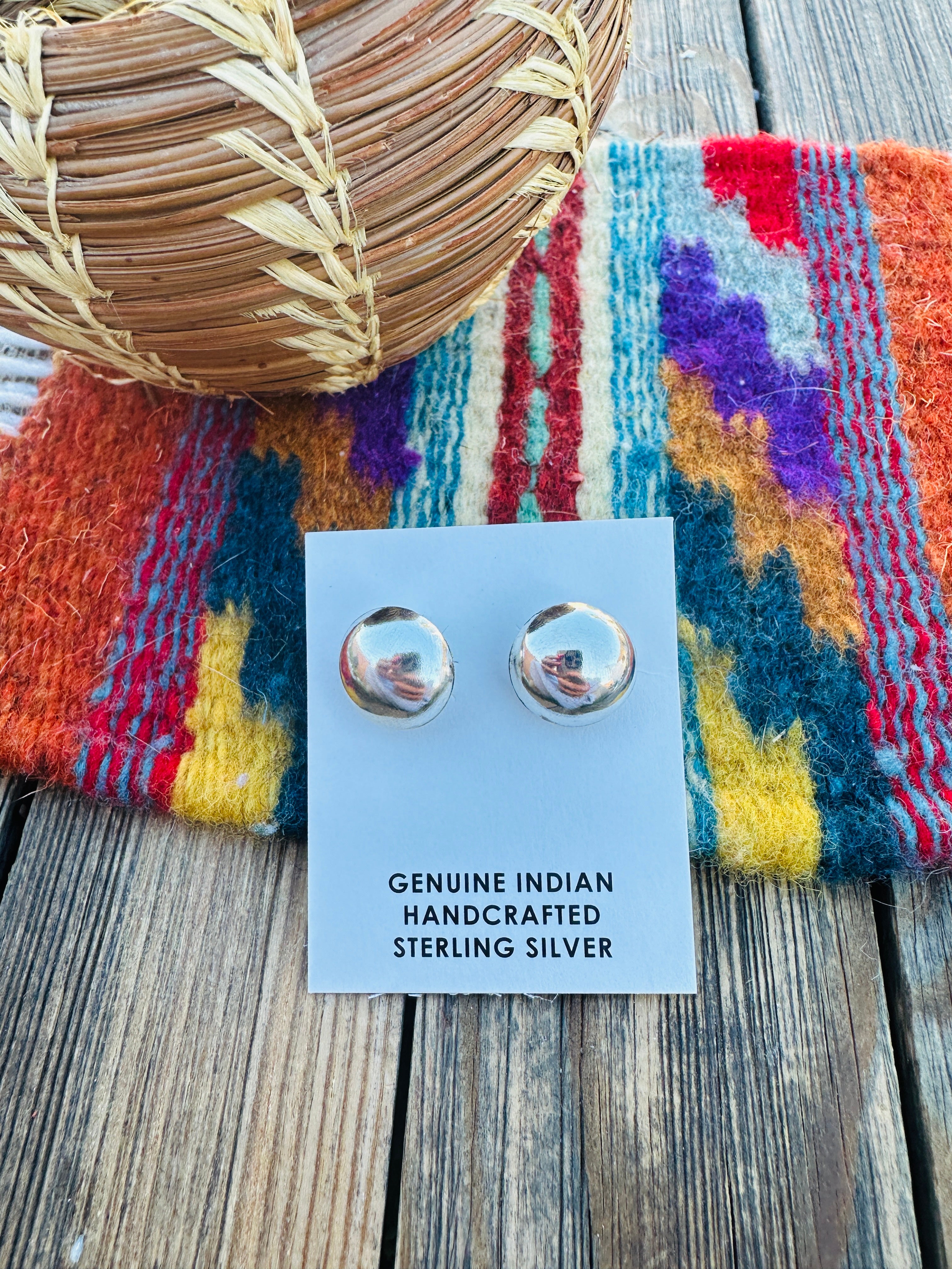 Handcrafted Sterling Silver Pearl Stud Earrings