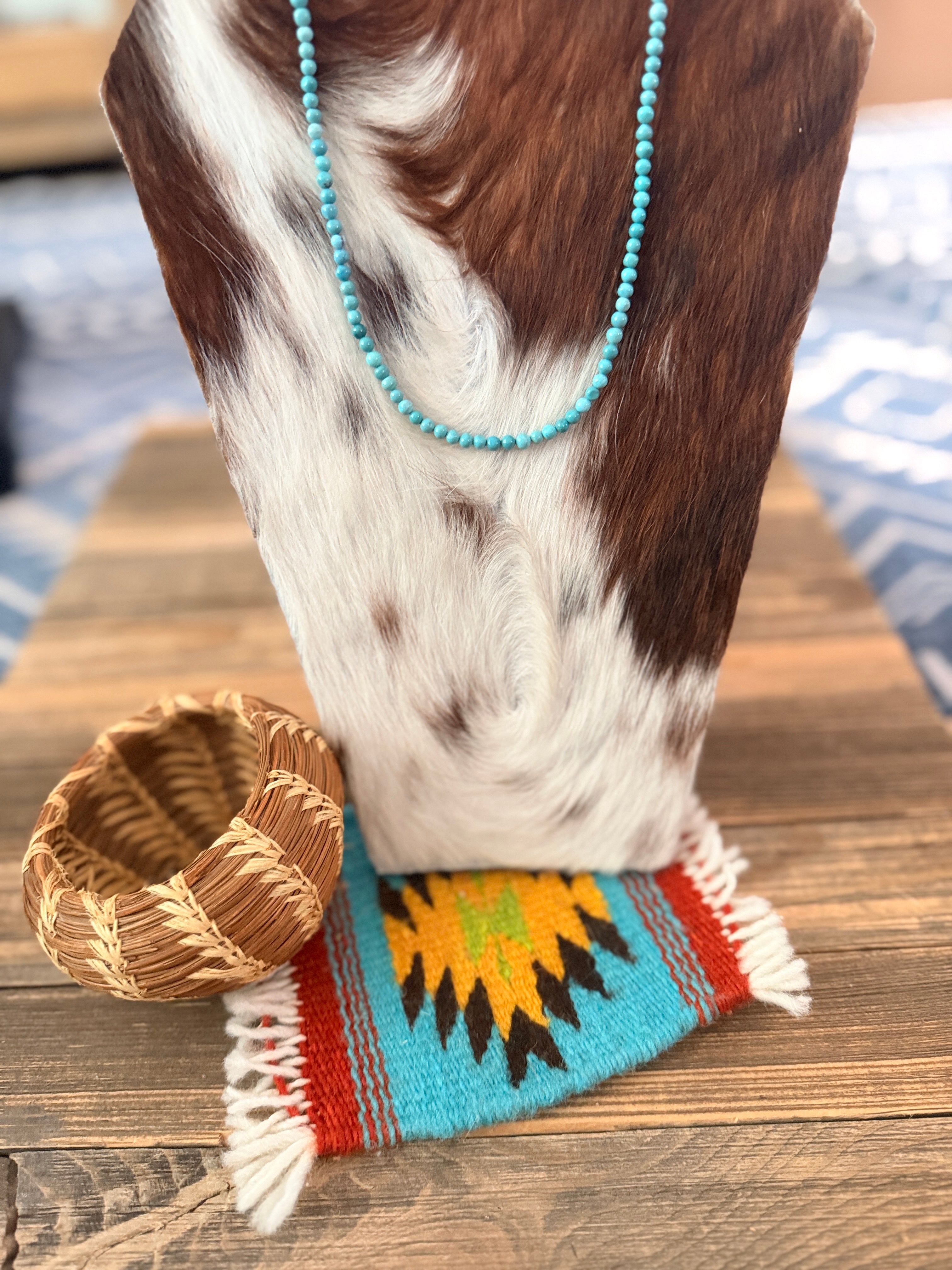 Handcrafted Turquoise 18" Beaded Necklace