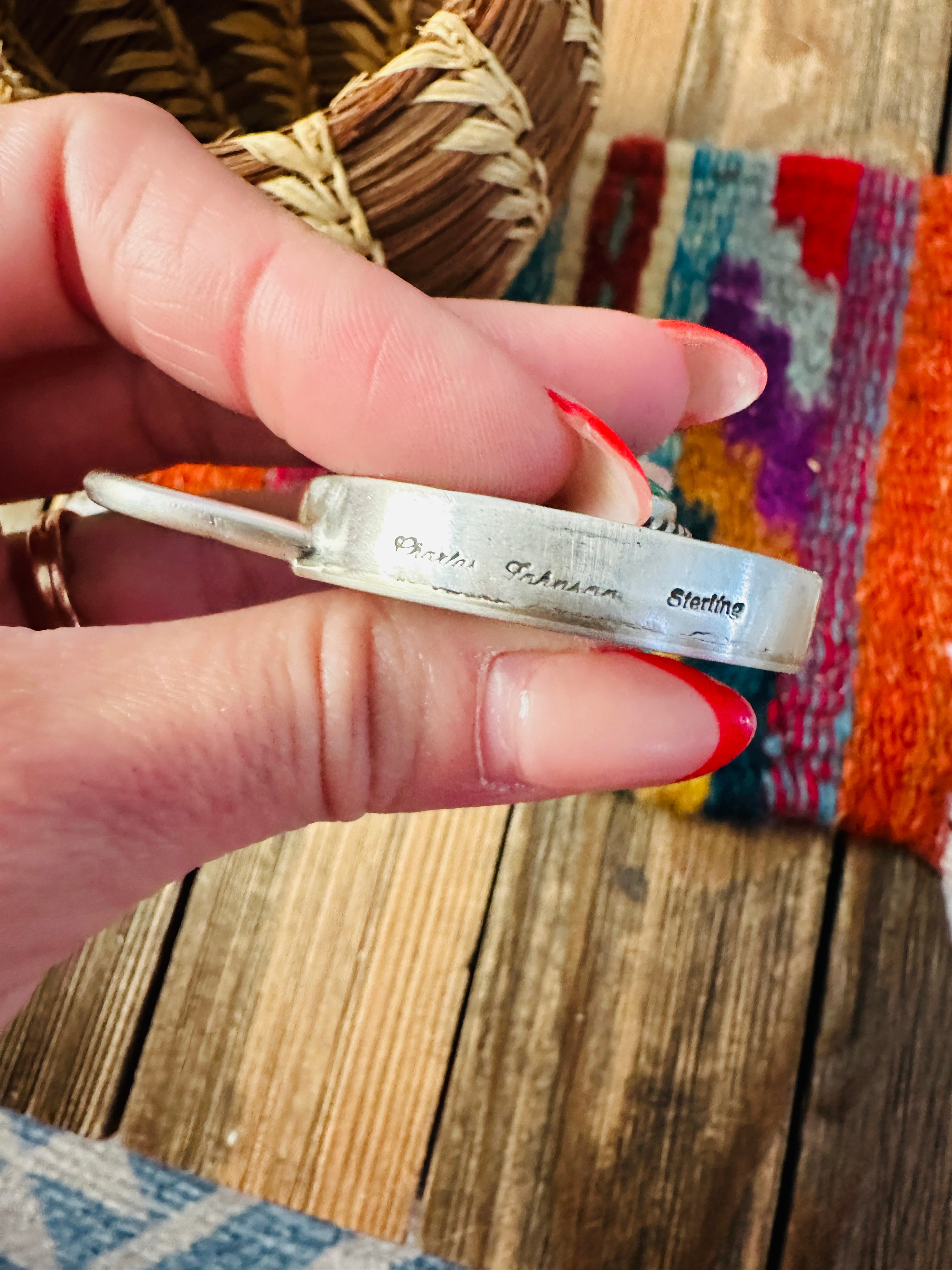 Handcrafted Turquoise & Sterling Silver Locket Style Pendant by Charles Johnson