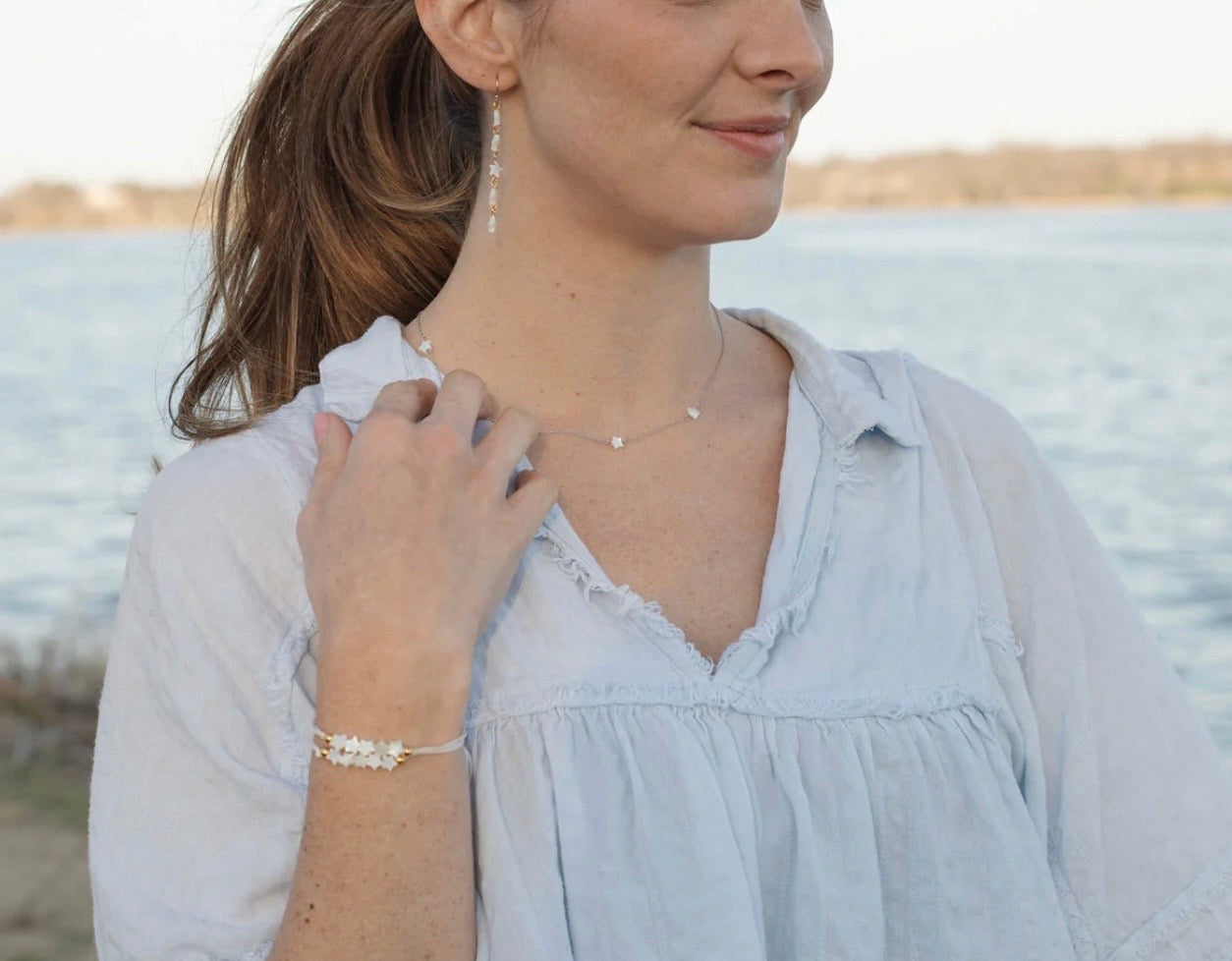 North Star Bracelet- Mother of Pearl