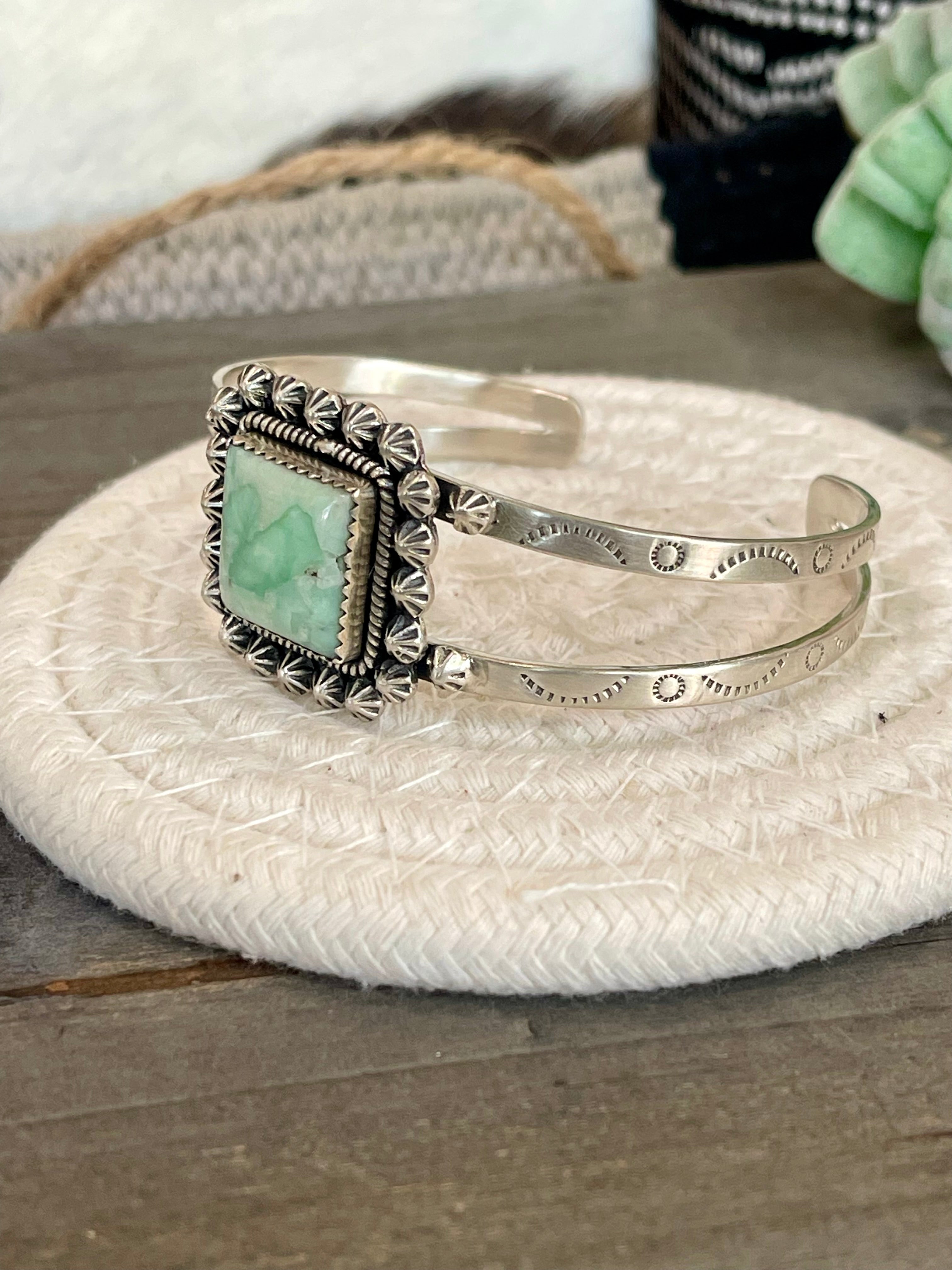 Handmade Sterling Silver & Paloma Cuff Bracelet SQUARE