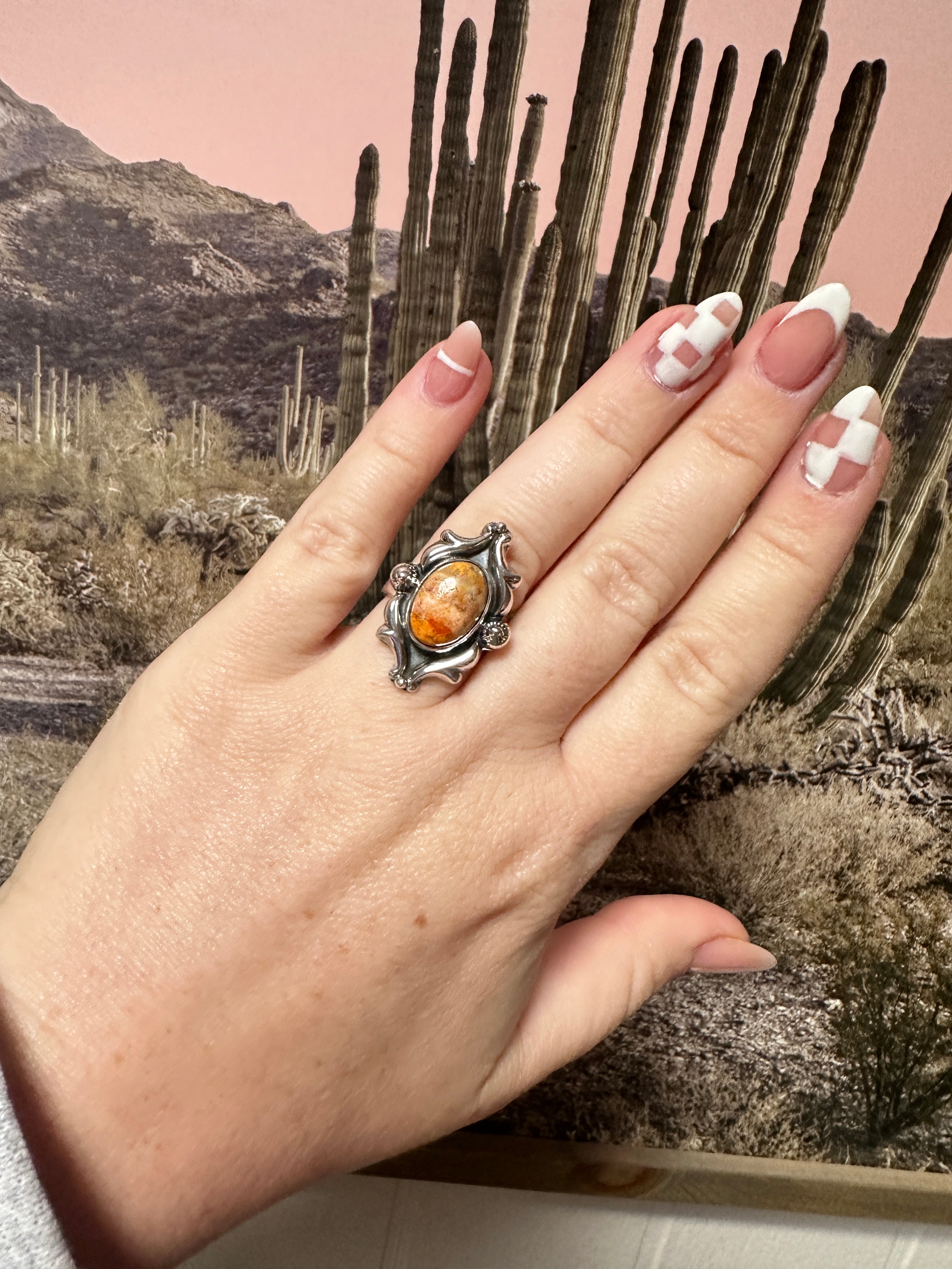 Handmade Sterling Silver & Bumble Bee Adjustable Ring