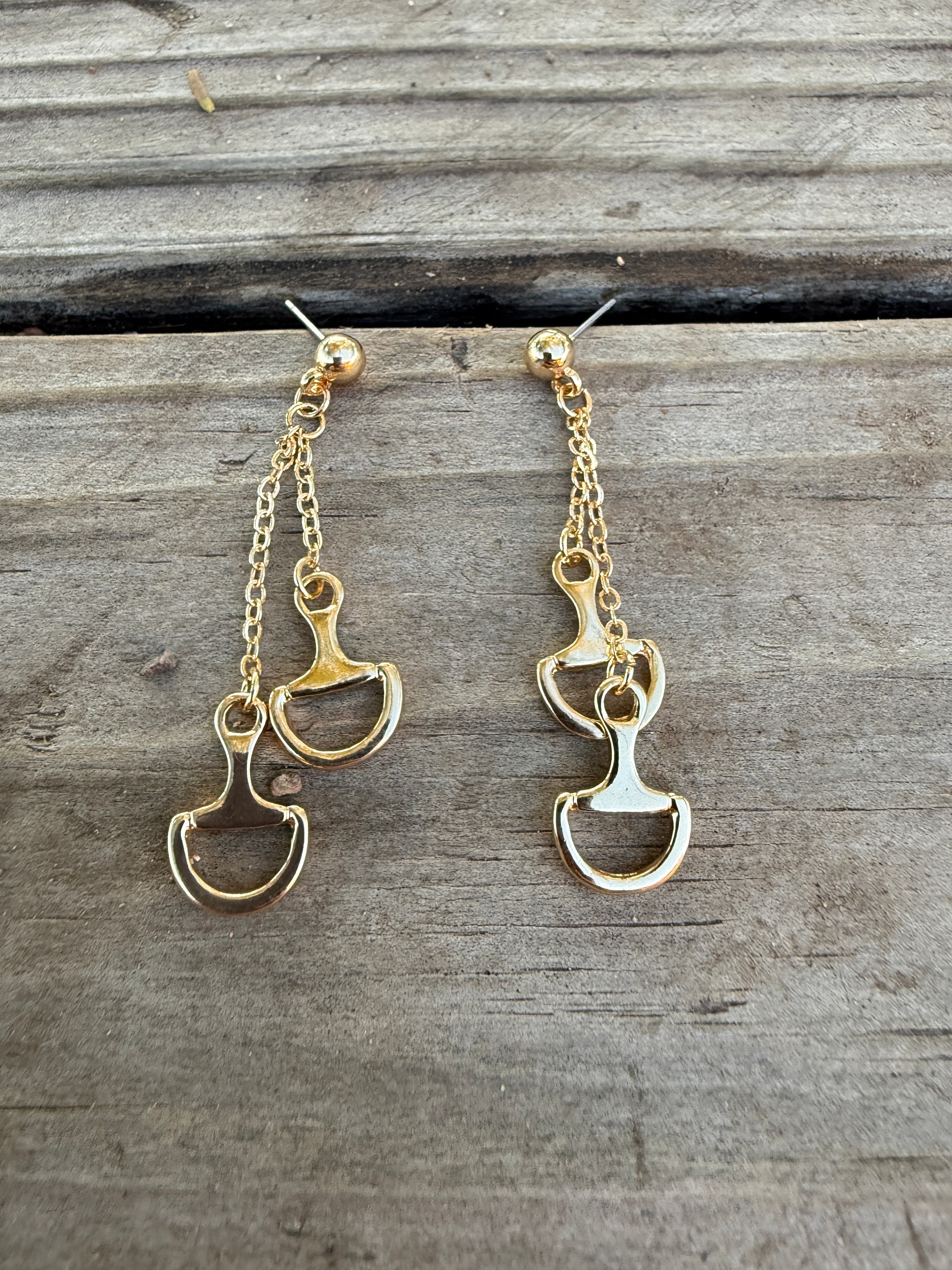 “The Golden Collection” Handmade Gold Plated Horse Bit Earring