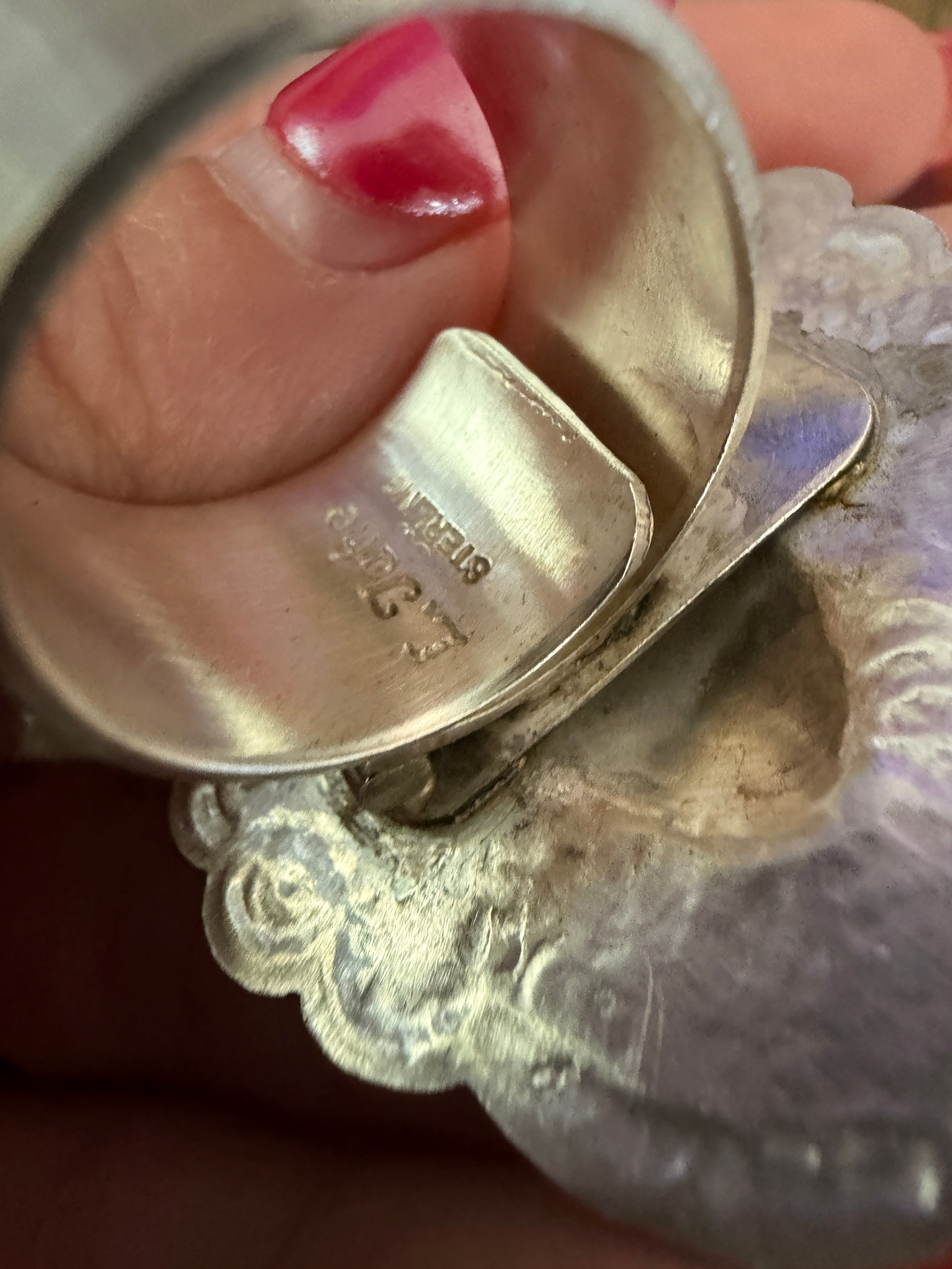 Handcrafted Sterling Silver Adjustable Concho Ring by Leander Tahe