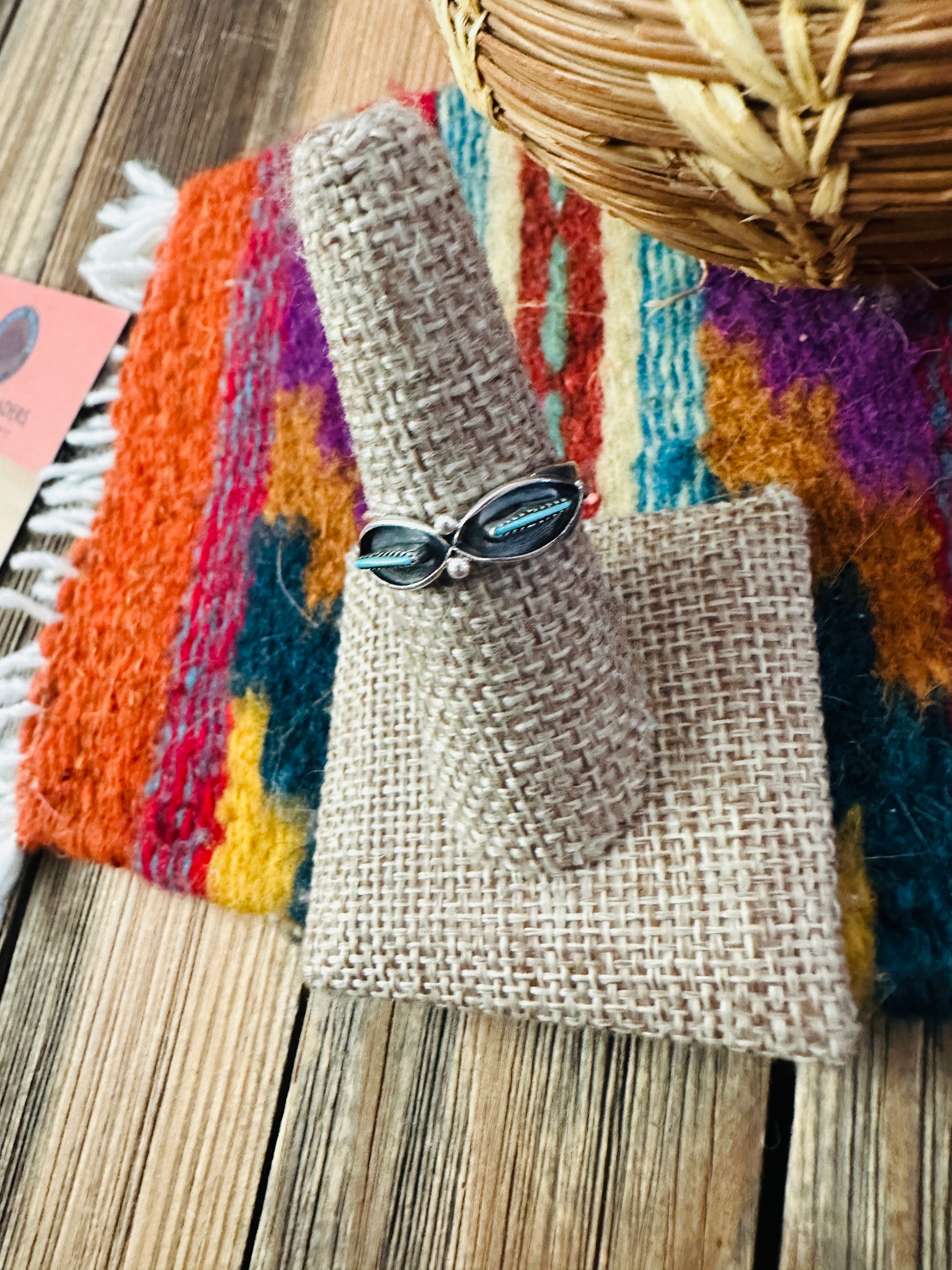 Handcrafted Turquoise & Sterling Silver Band Ring