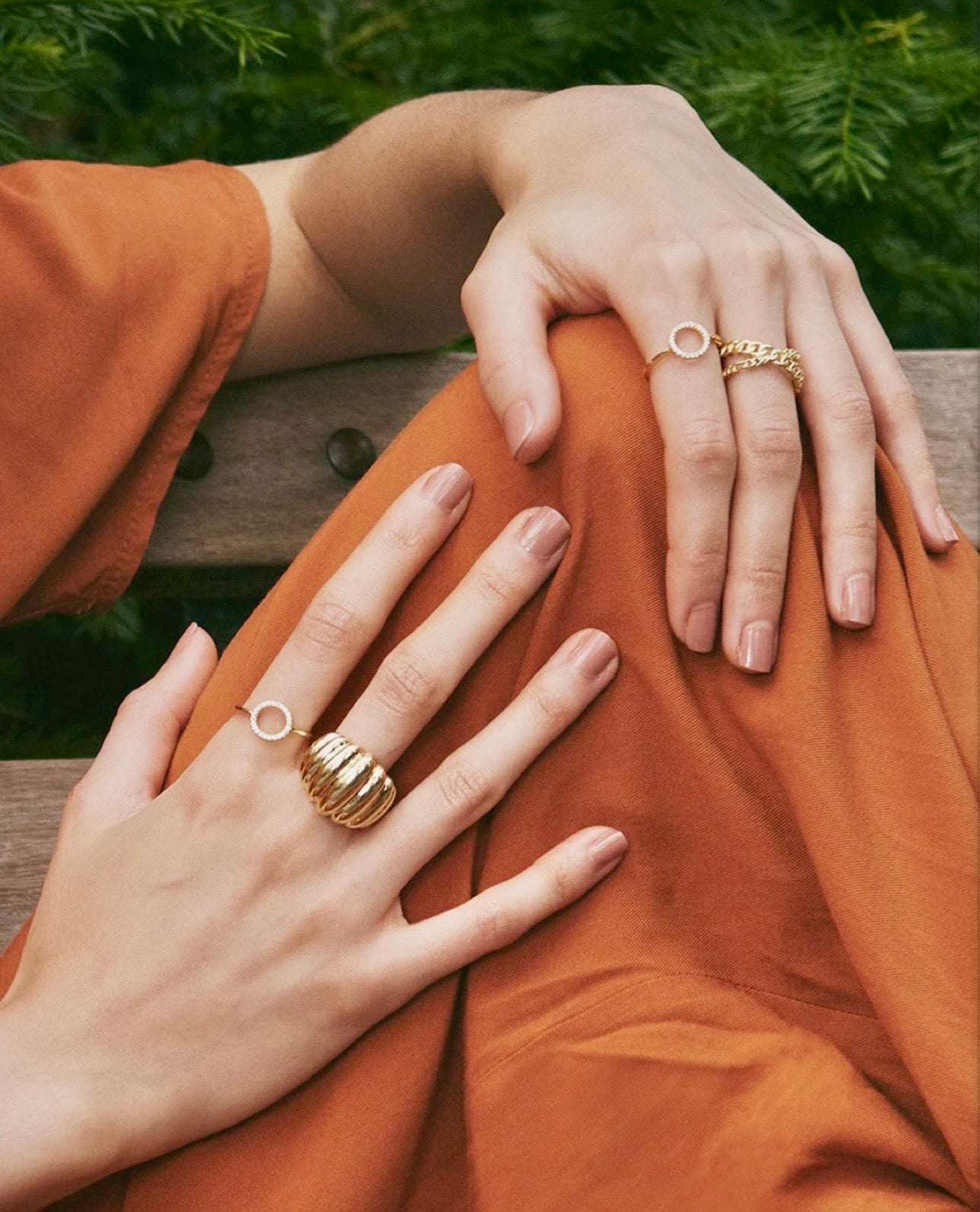 Bubble Dome Statement Ring 14k Gold Plated