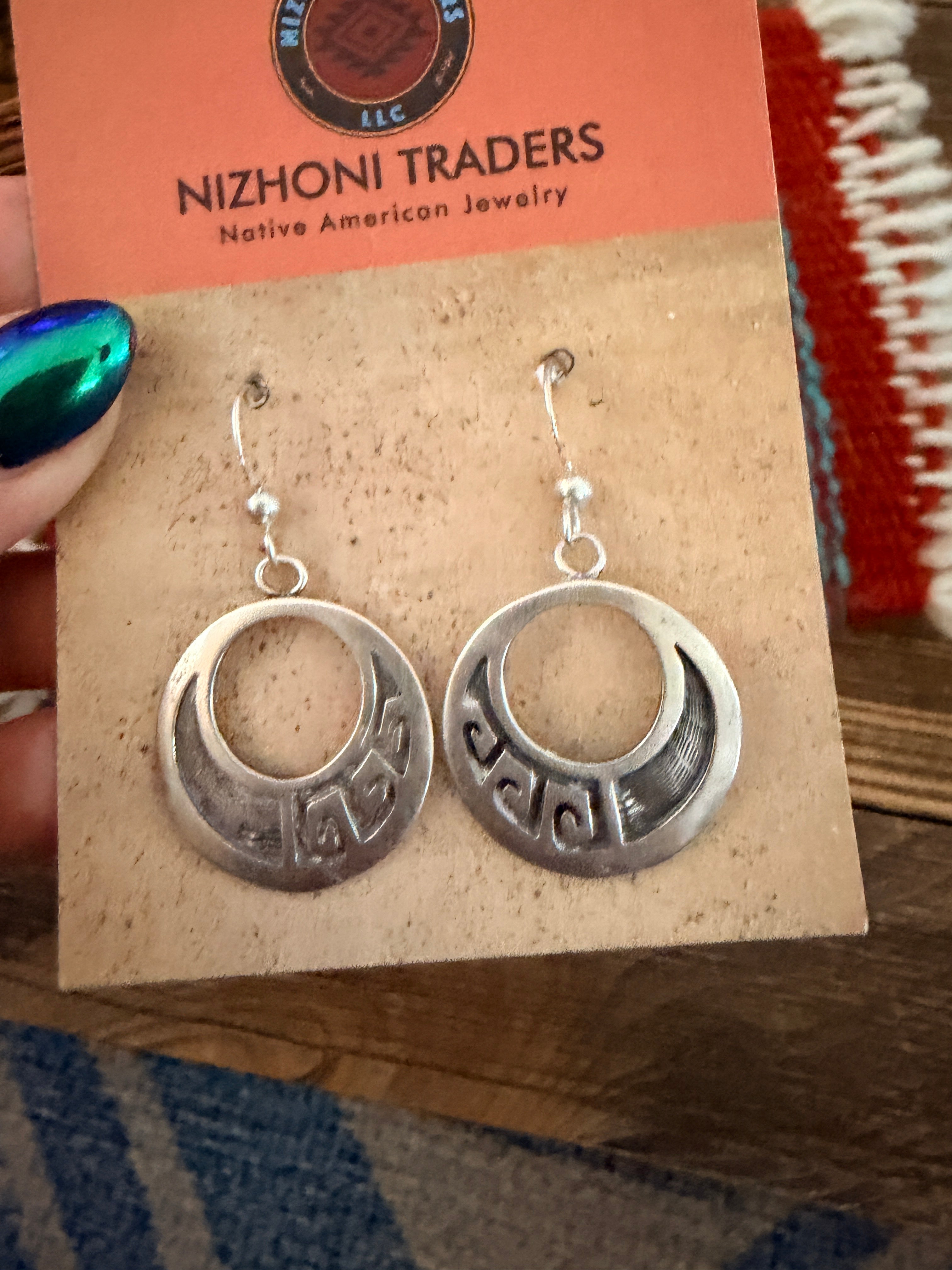 Handcrafted Old Pawn Sterling Silver Overlay Dangle Earrings