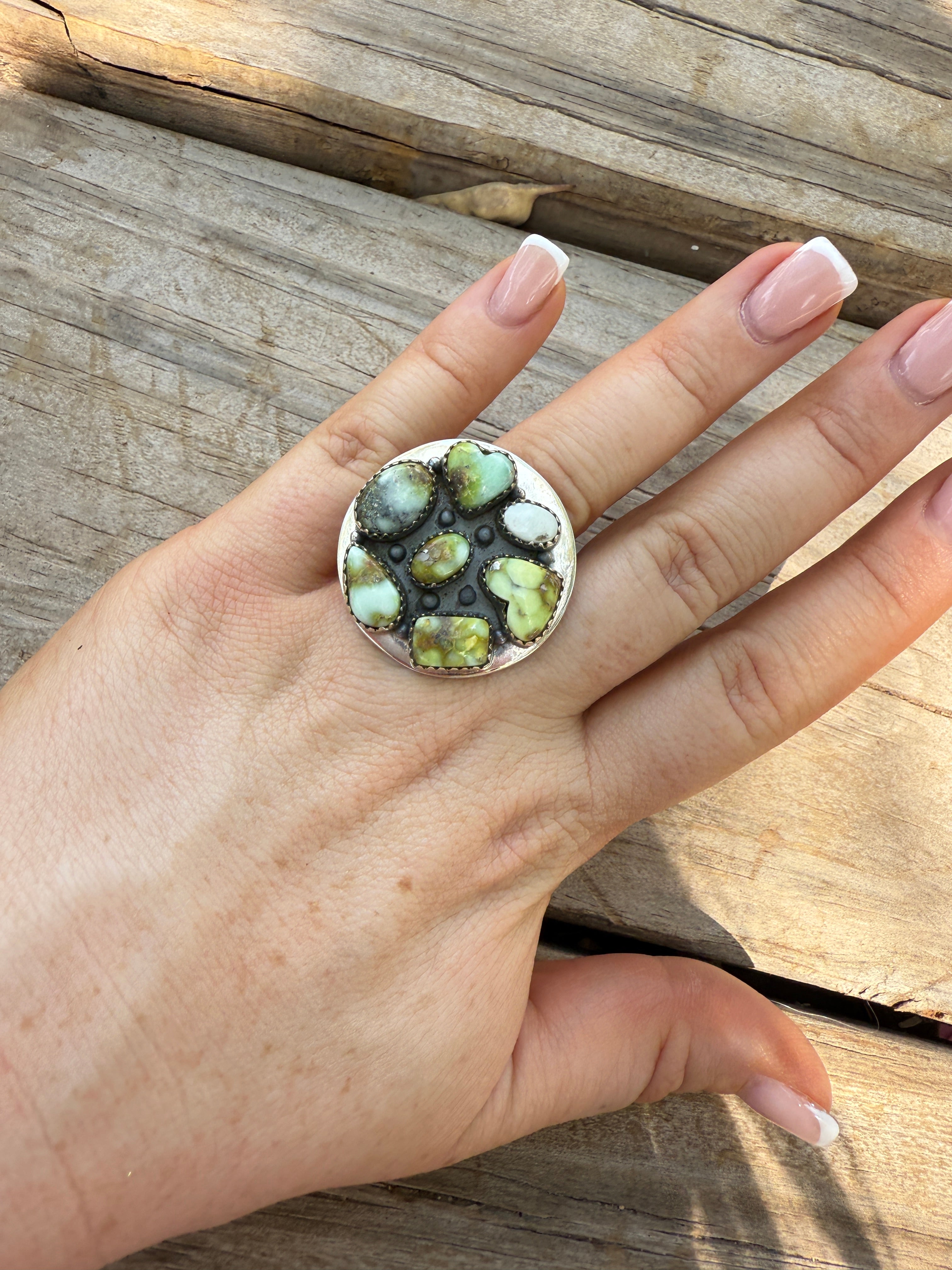 Handmade Palomino Turquoise & Sterling Silver Adjustable Ring