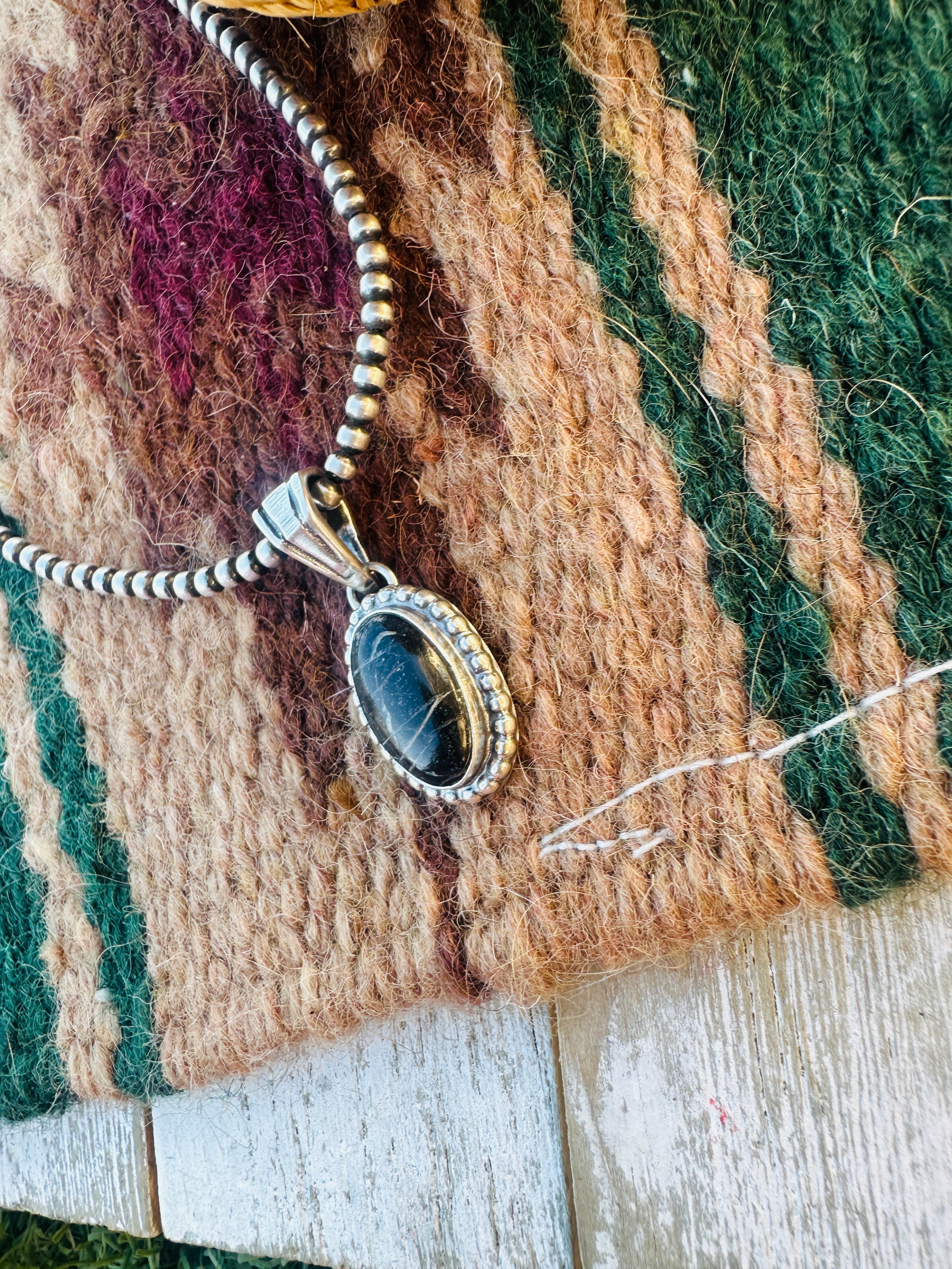 Handcrafted Sterling Silver & White Buffalo Pendant