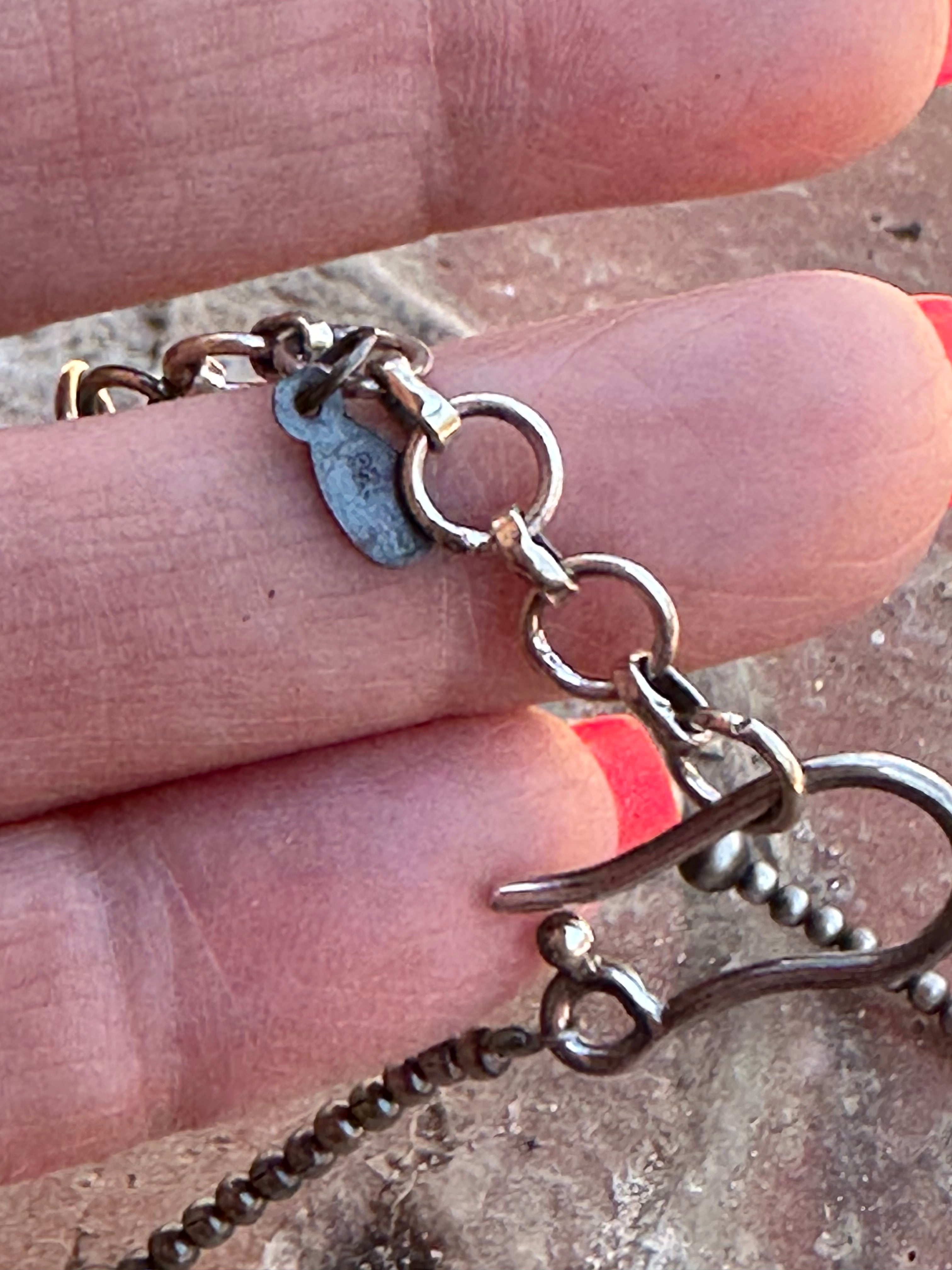 Handmade Graduated Sterling Silver Graduated Bead Beaded Necklace