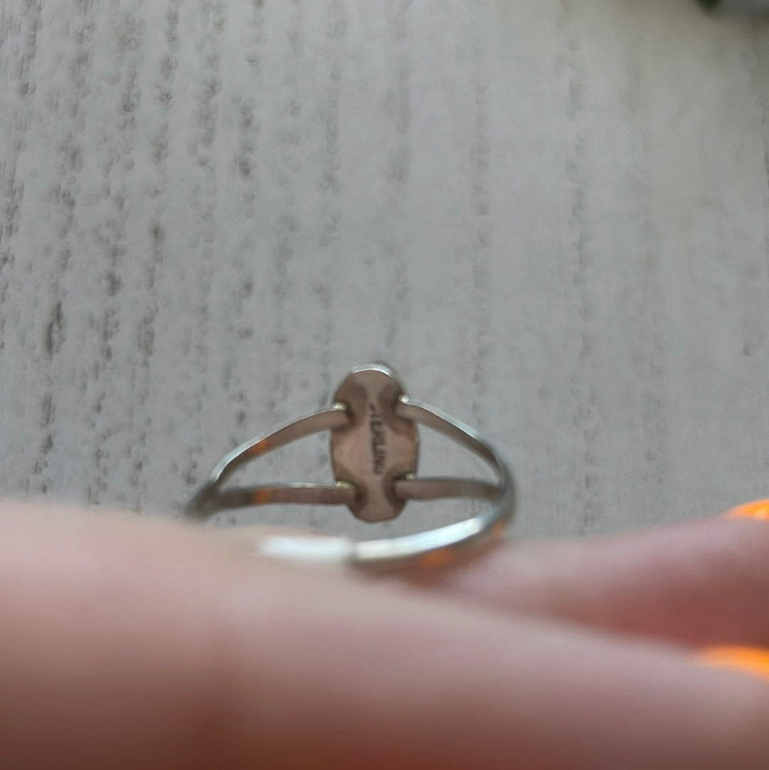 Handcrafted Sterling Silver Single Stone Orange Spiny Ring