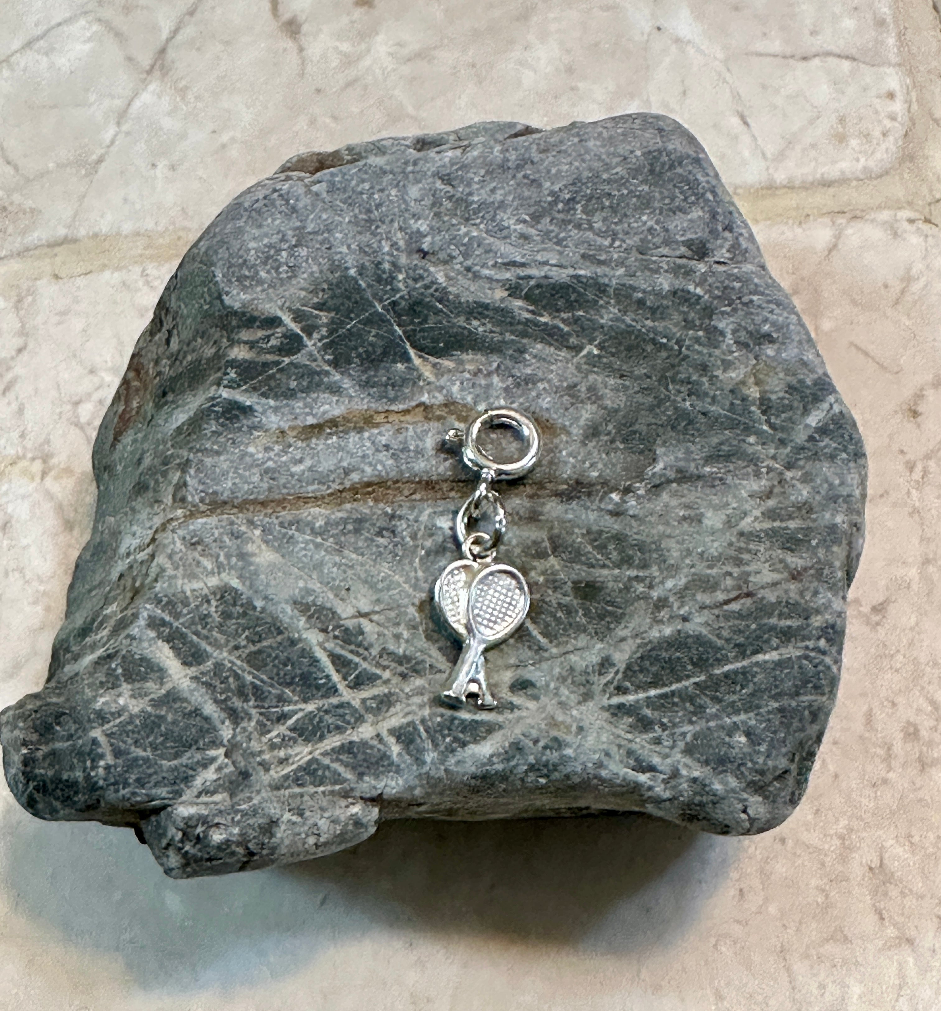 Sterling Silver Tennis Rackets Charm