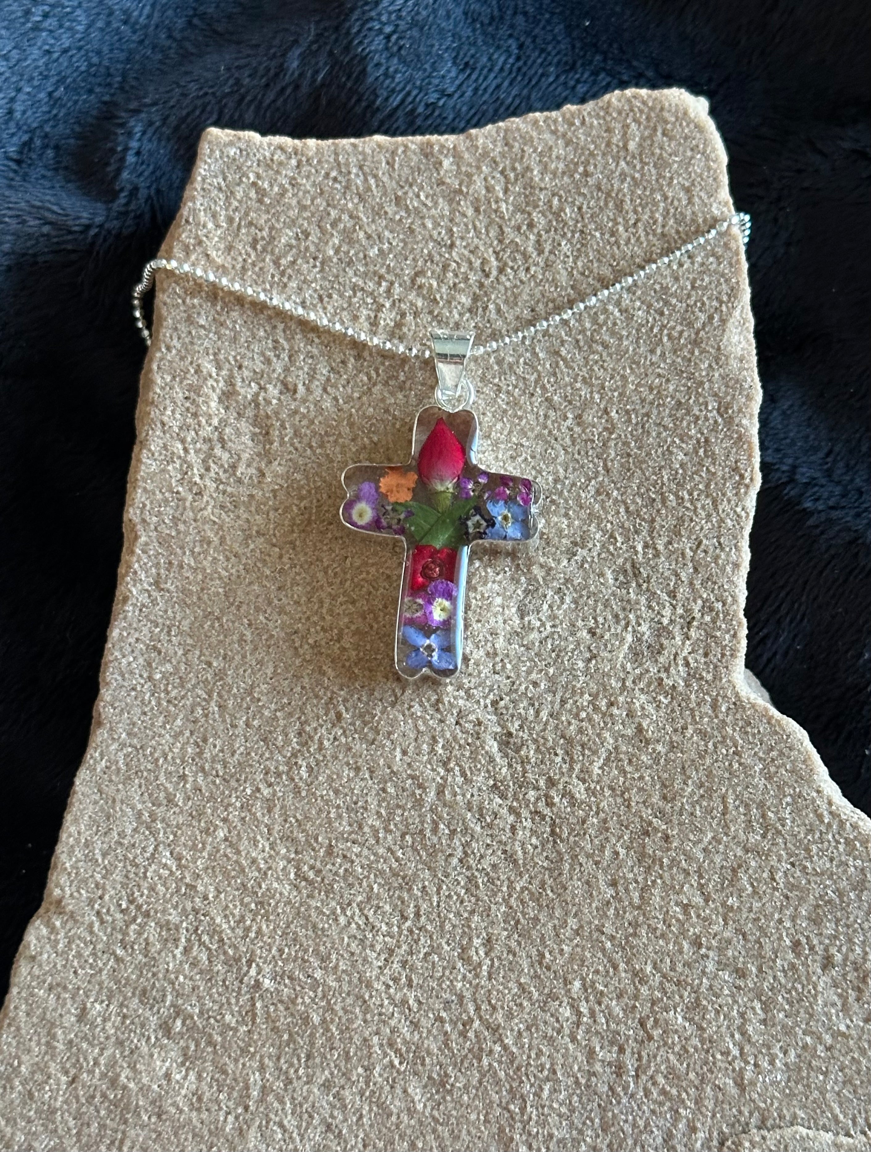 Primavera Cross Pendant Sterling Silver Necklace