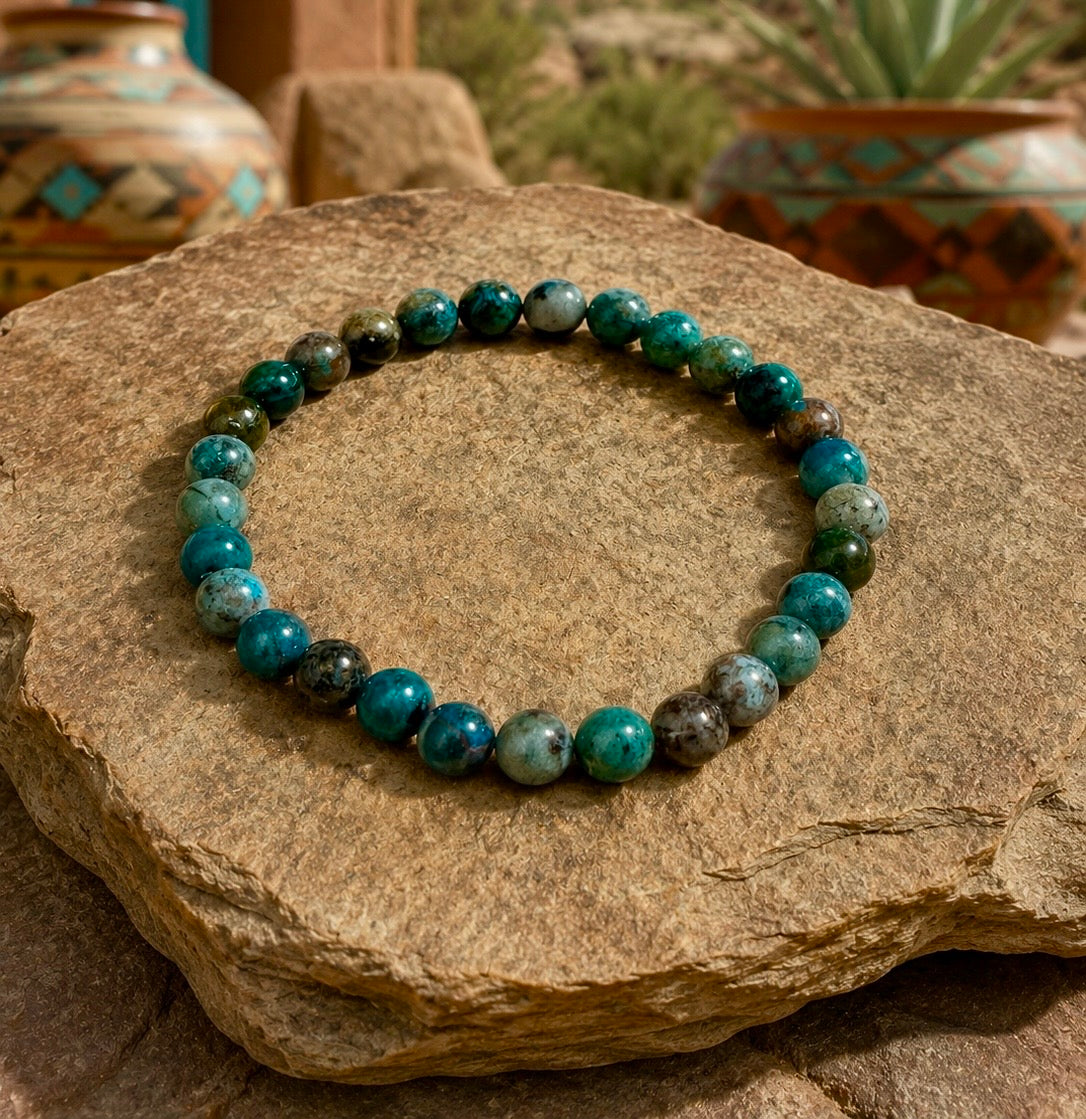 Chrysocolla 6mm Beaded stretch bracelet