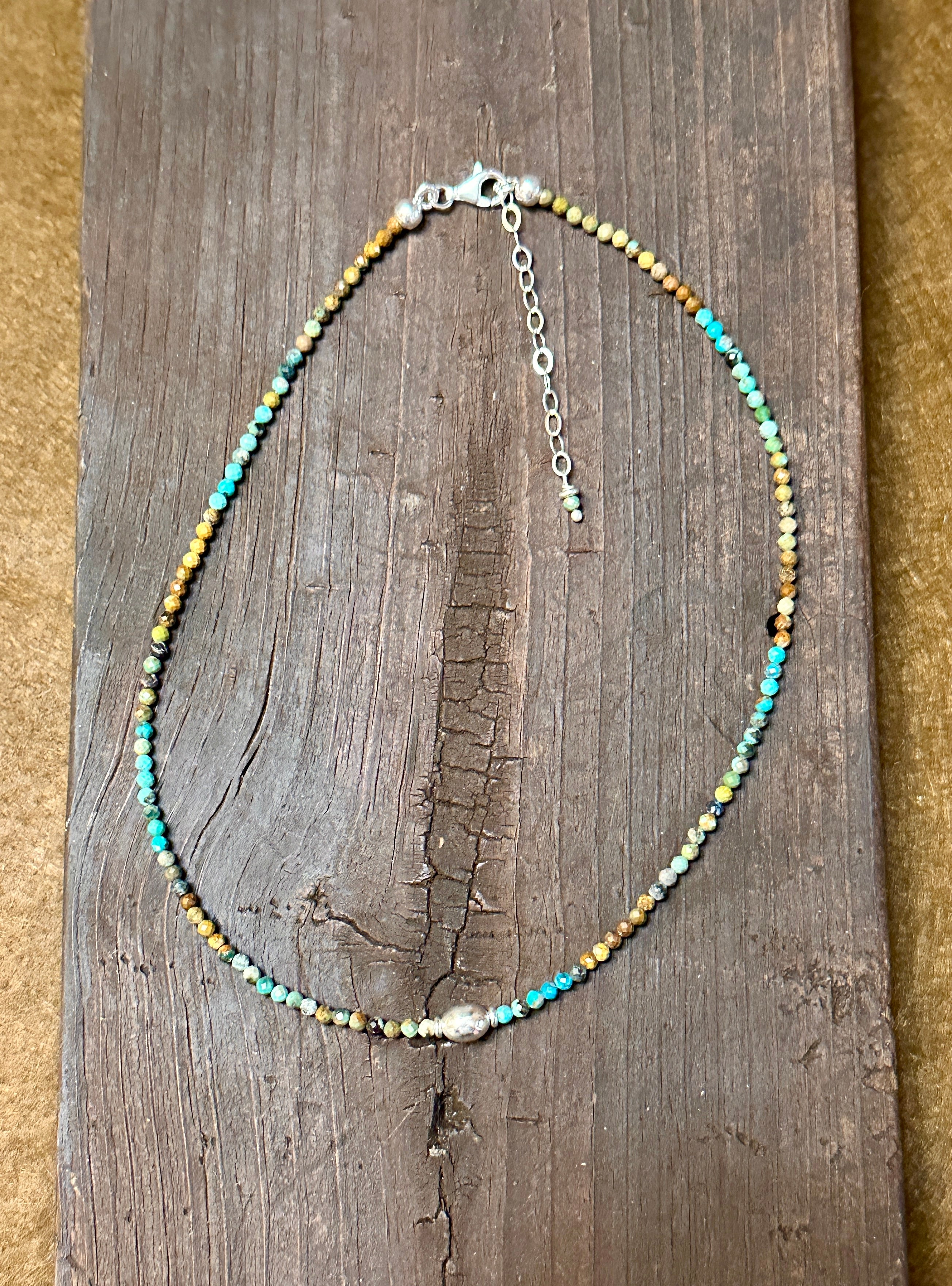 Tri-Color Turquoise Beaded Stone Necklace