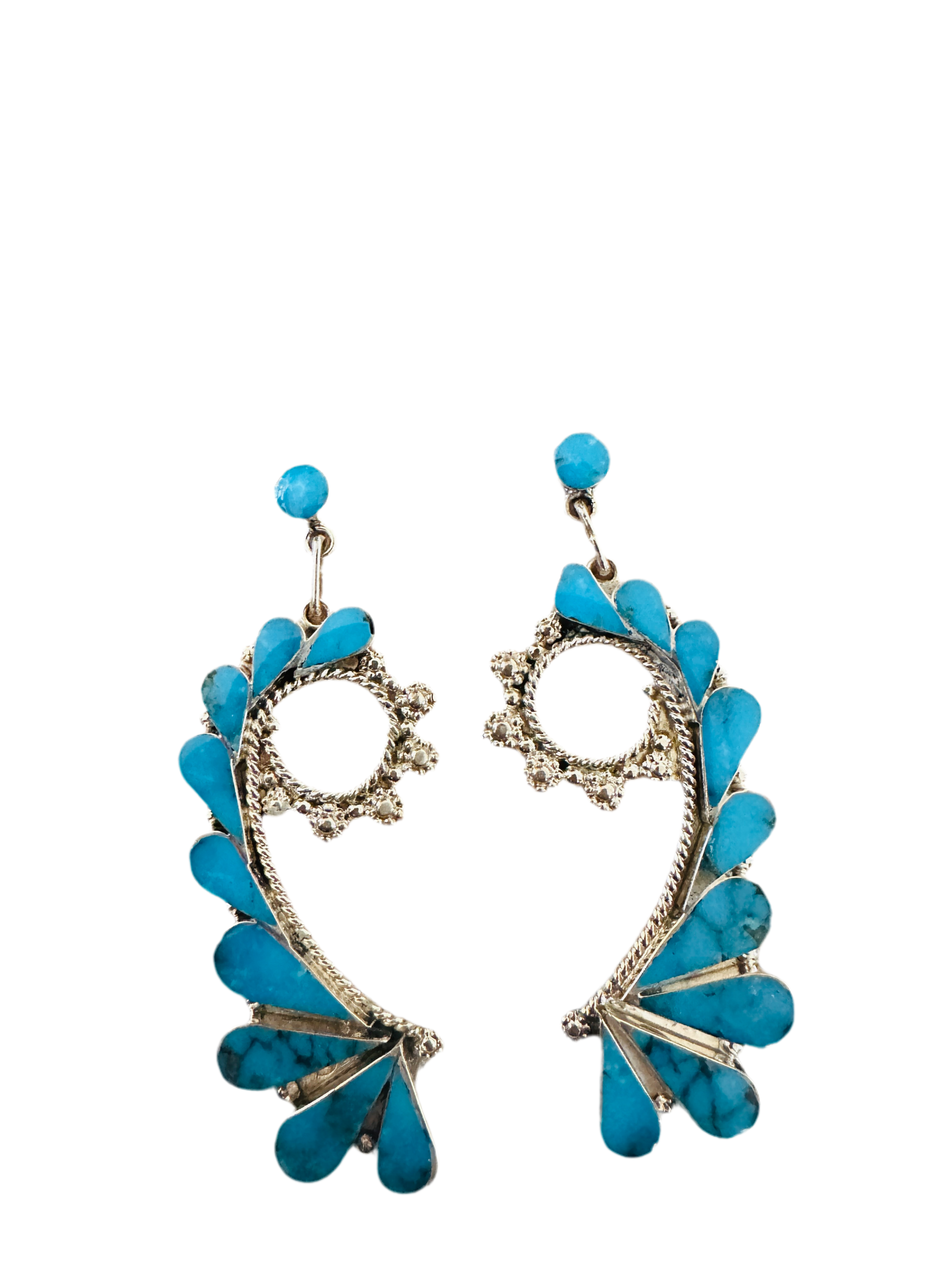 Handcrafted Sterling Silver & Turquoise Dangle Earrings