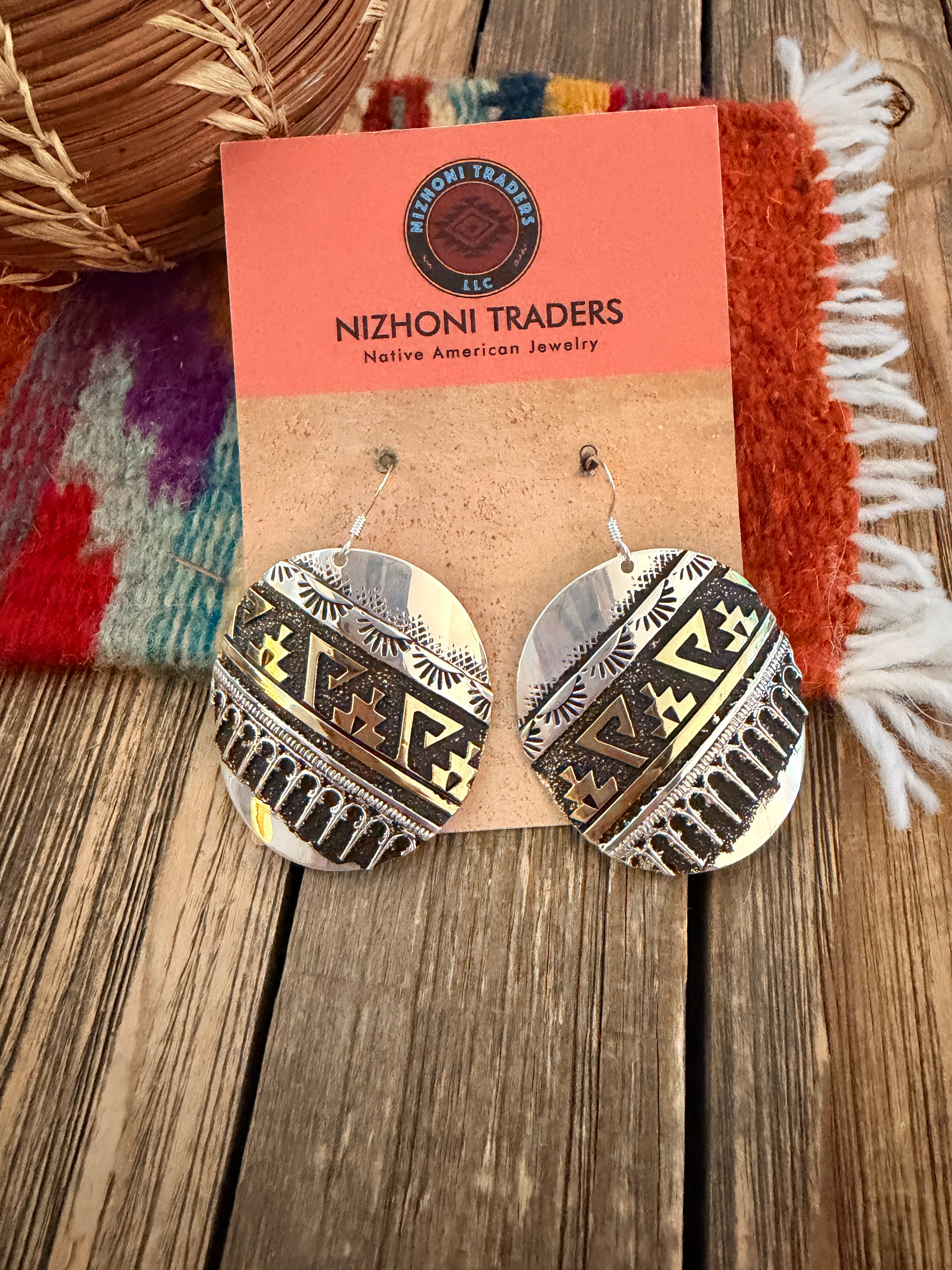 Handcrafted Sterling Silver & Copper Dangle Earrings by Rose Singer
