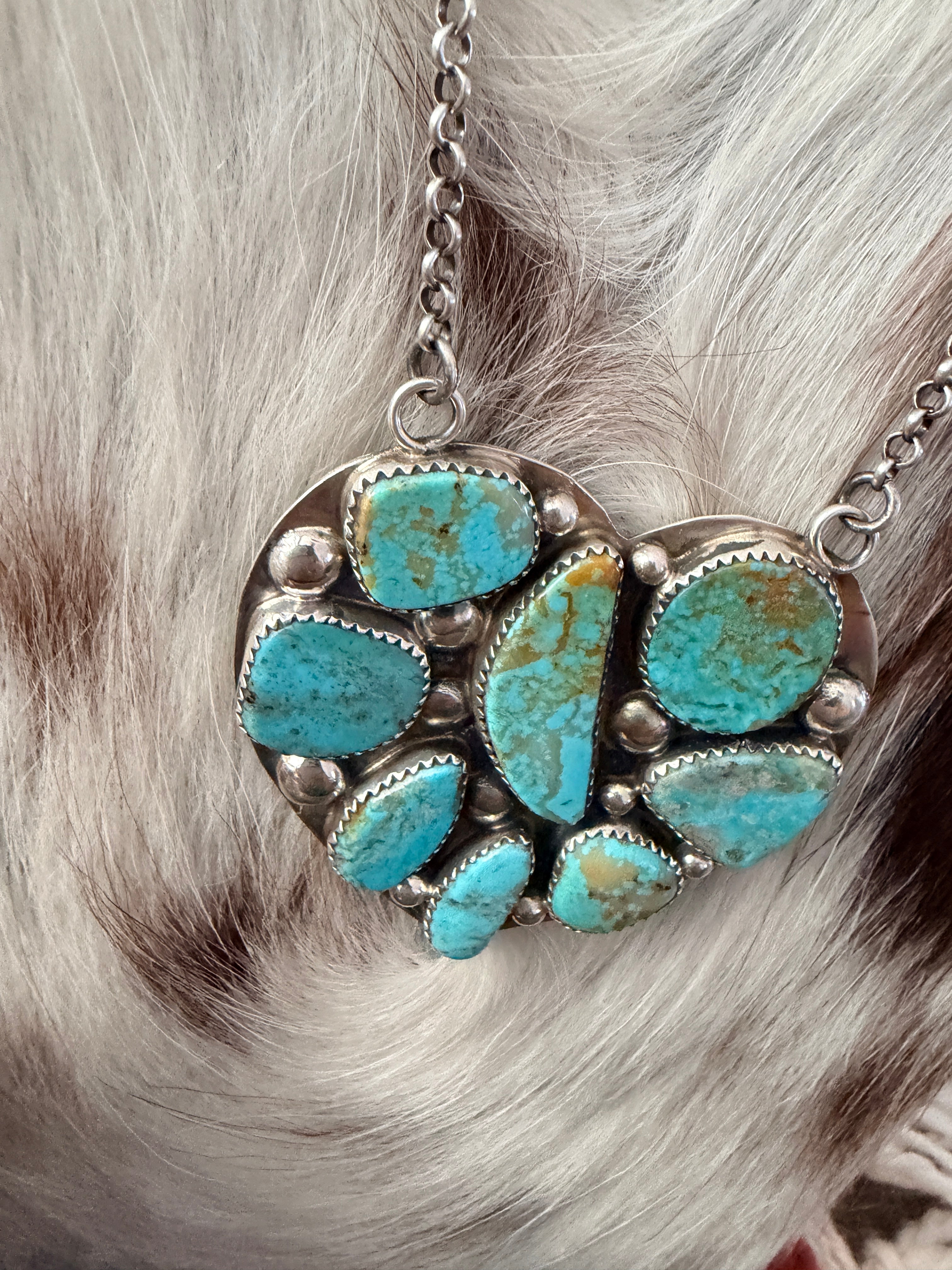 Handcrafted Turquoise & Sterling Silver Heart Necklace by Jacqueline Silver