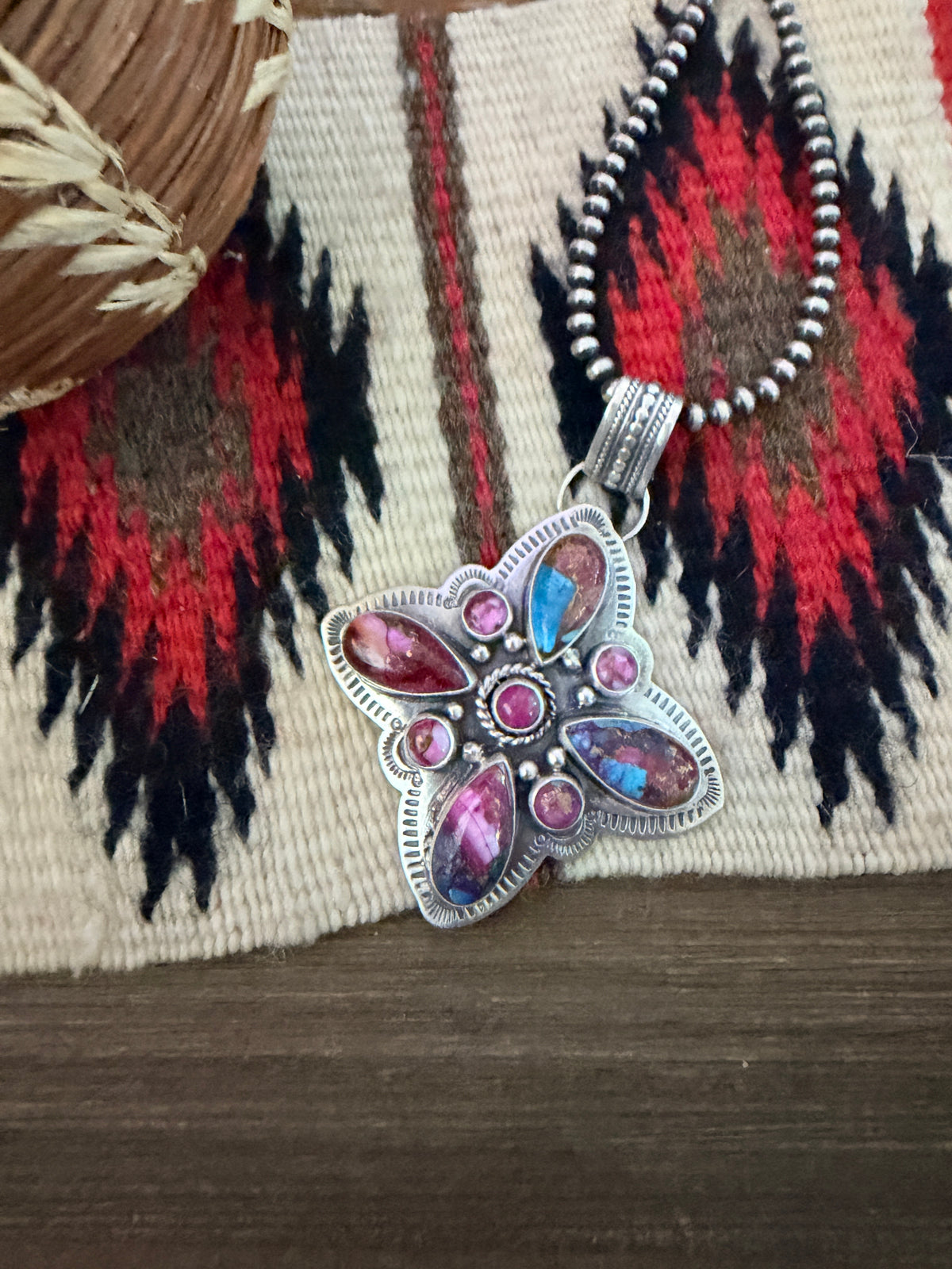Handcrafted Sterling Silver & Pink Dream Mojave Pendant by Alice McShirley