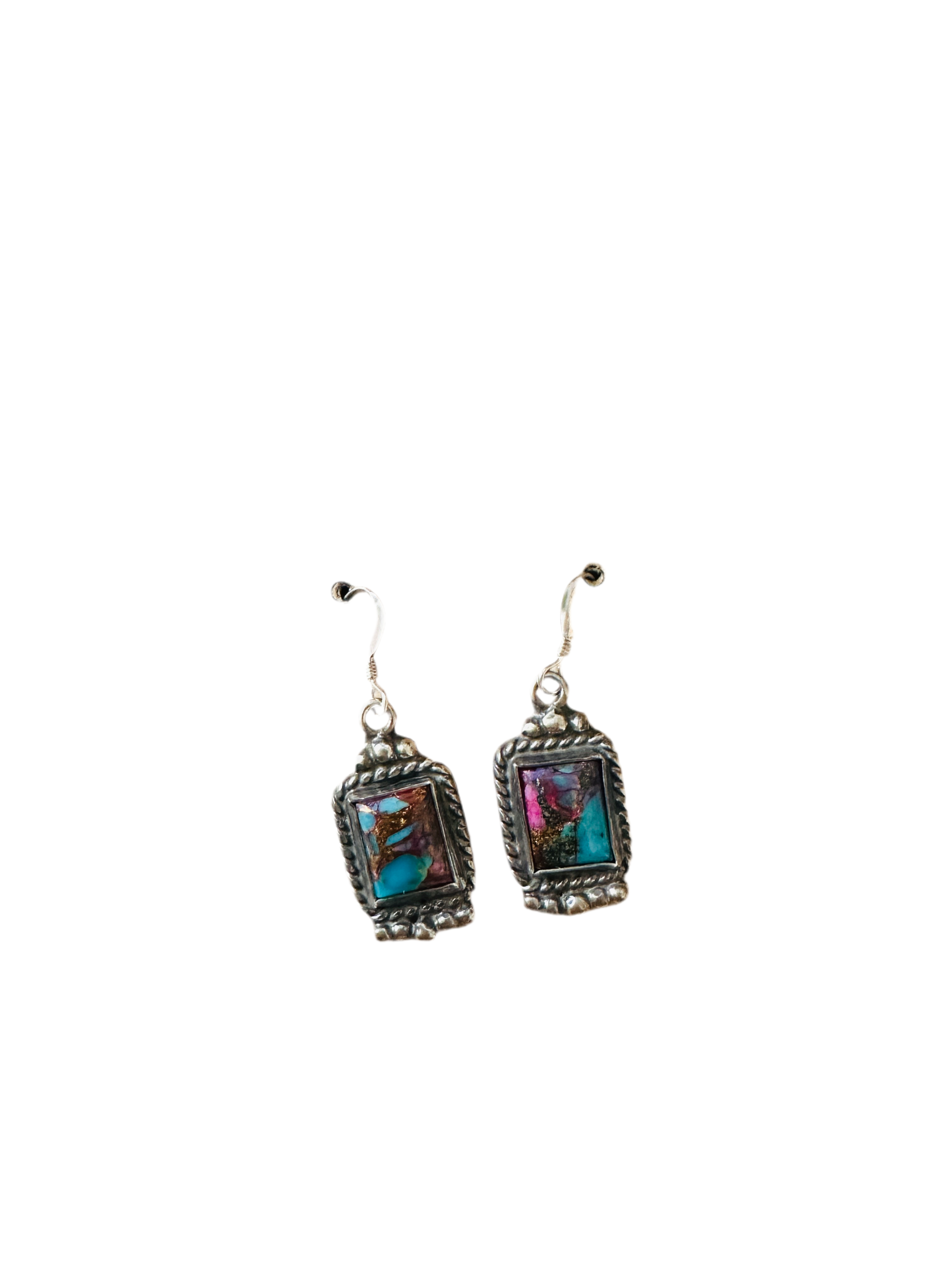 Handcrafted Sterling Silver & Pink Dream Mojave Dangle Earrings