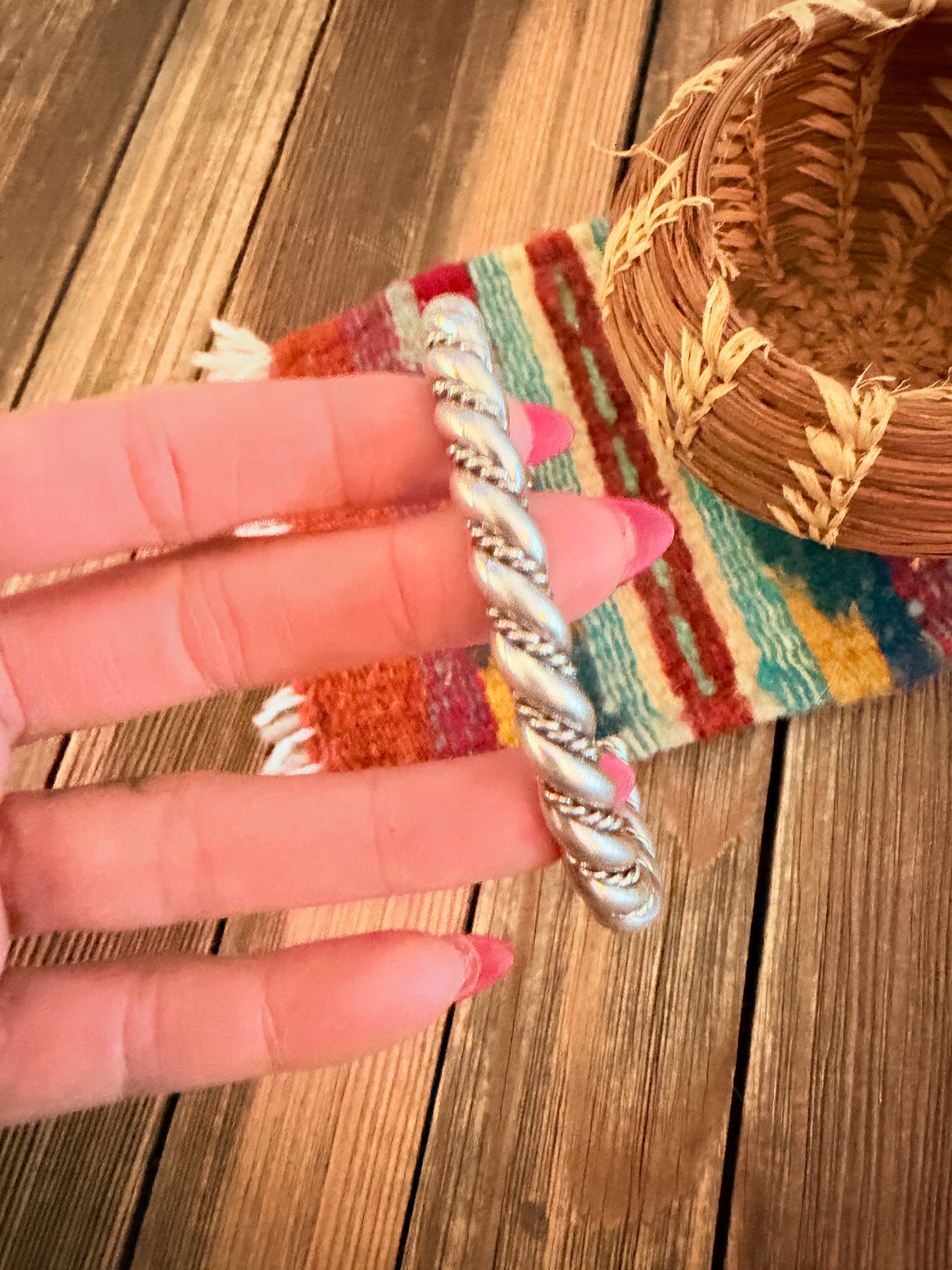 Handcrafted Twisted Sterling Silver Cuff Bracelet